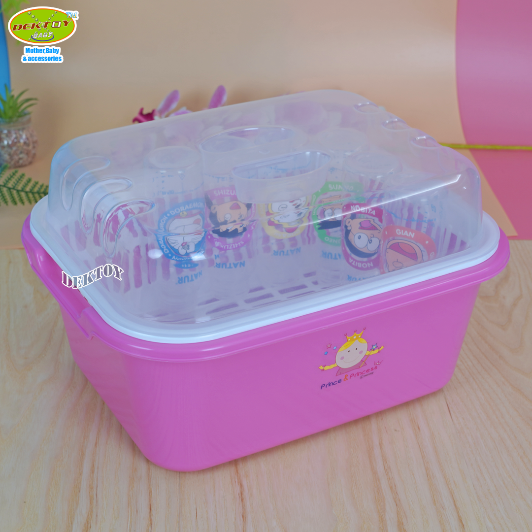 NANNY แนนนี่ ที่คว่ำขวดนมมีฝาปิดแนนนี่ N216 สีชมพู