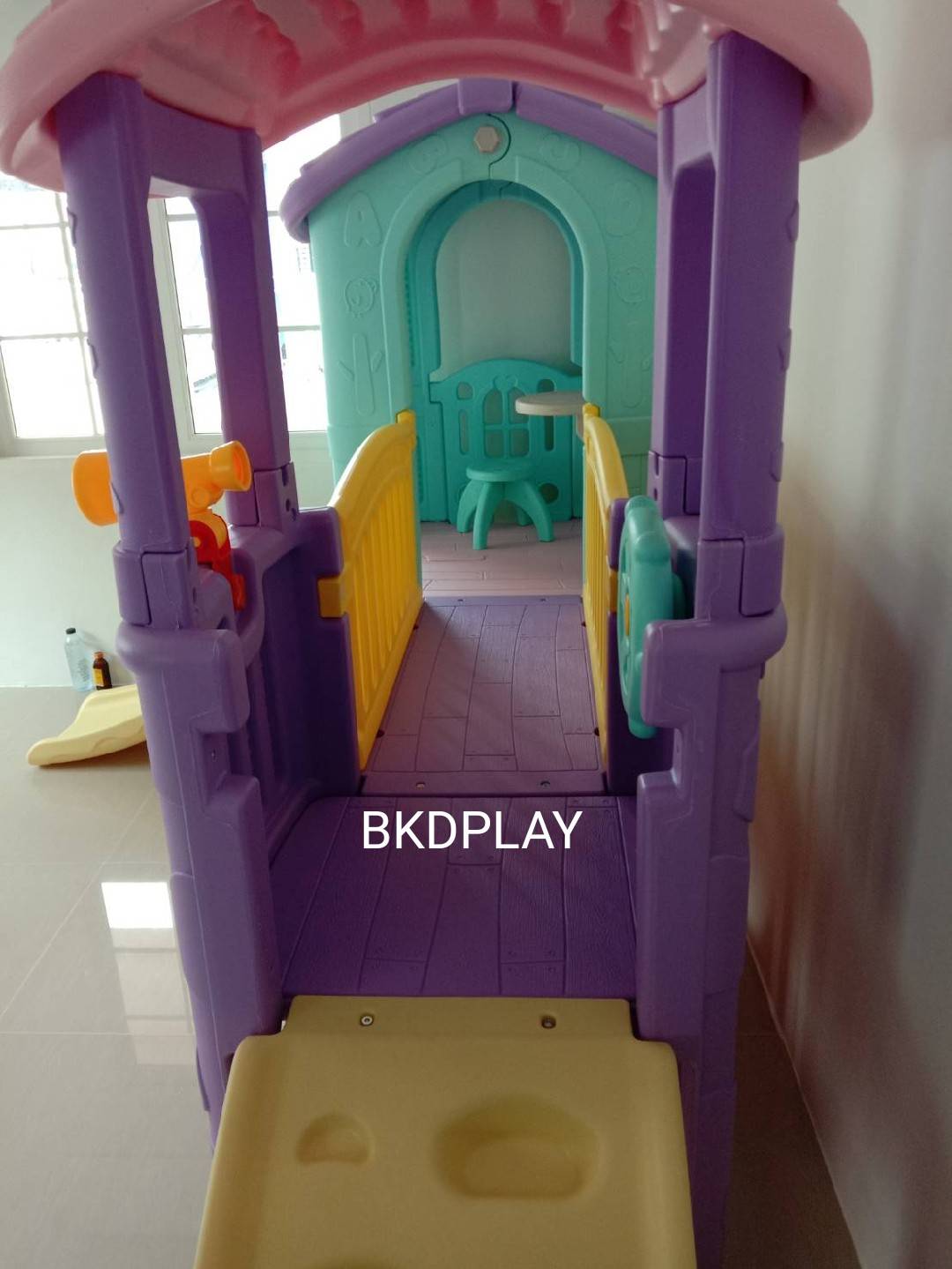บ้านน้อย2ชั้น บ้านสไลเดอร์ สีหวานพาสเทล สไลเดอร์พร้อมปีนป่าย บ้านสไลเดอร์ของเล่น บ้านน้อยสองชั้น สไลเดอร์บ้าน,กระดานลื่นพลาสติก เครื่องเล่นสนามกลางแจ้ง ในร่ม playground ,Kidzone พร้อมส่ง