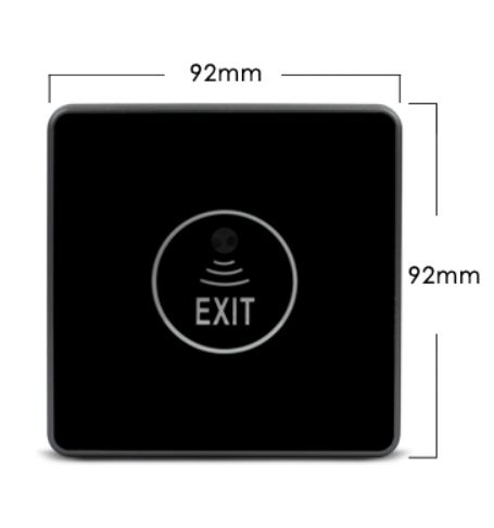 ปุ่มประตูทางออก สวิตซ์ทางออก แบบไร้สัมผัส 12VDC Touchless exit button, automatic reset, waterproof surface-mounted door opener