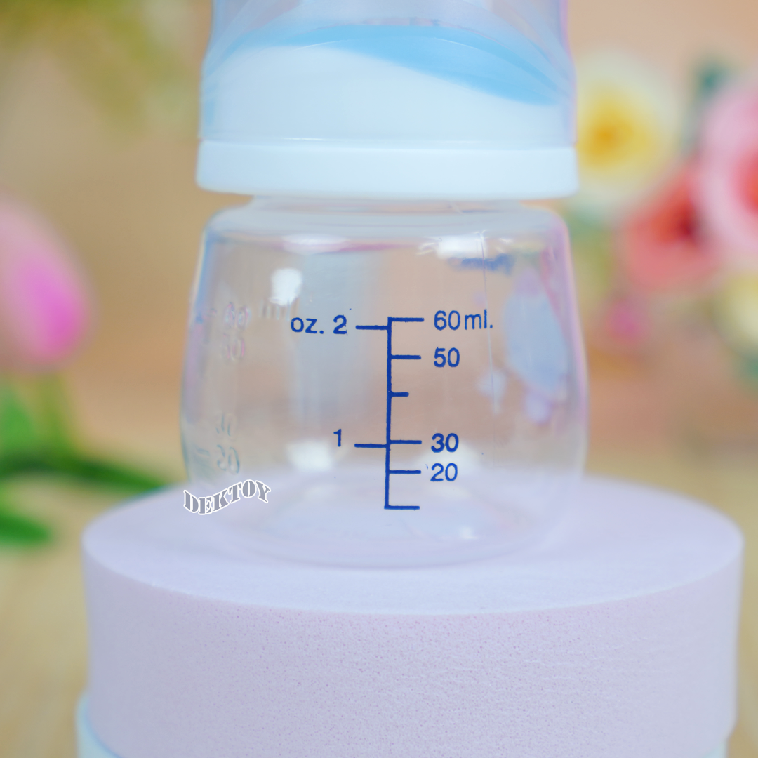 Pureen เพียวรีน ขวดนมเพียวรีนเด็กแรกเกิด PP 2 ออนซ์คอแคบ แพ็ค3ขวด ลายช้าง