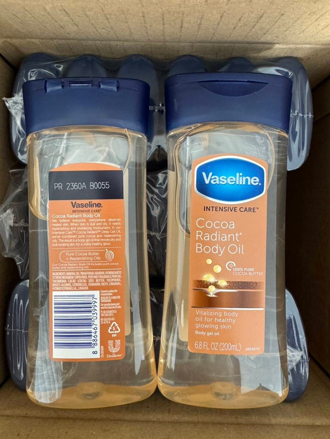 Vaseline Intensive Care Cocoa Radiant Body Oil 200ml บอดี้ออยล์