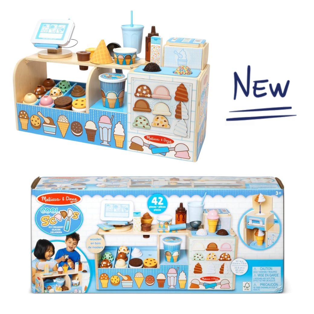 เคาน์เตอร์ร้านไอศกรีม ของเล่นไอติม เล่น2 ด้าน เล่นขายของ&ลูกค้า Melissa & Doug Cool Scoops Ice
