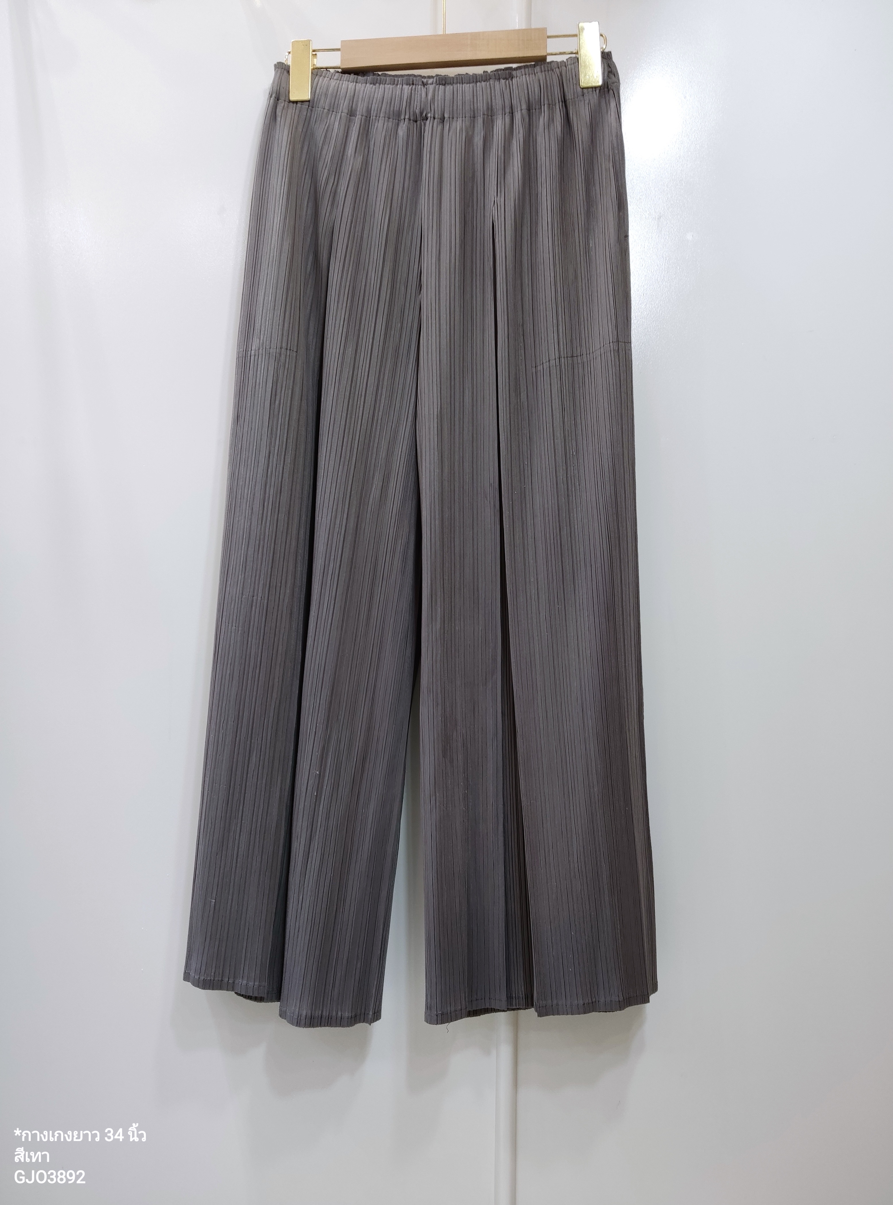 ปรับราคาลง20%!! ยาว 36.5นิ้ว 2MUAY รุ่น GJO3892-9 กางเกงพลีทคุณภาพ WIDE LEG PLEATED PANTS 10 สี FREE SIZE