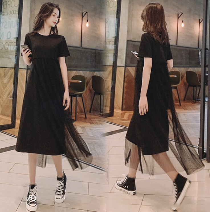 ชุดคลุมท้องไซส์ใหญ่ แต่งผ้าซีทรูที่กระโปรง สวยมากๆ