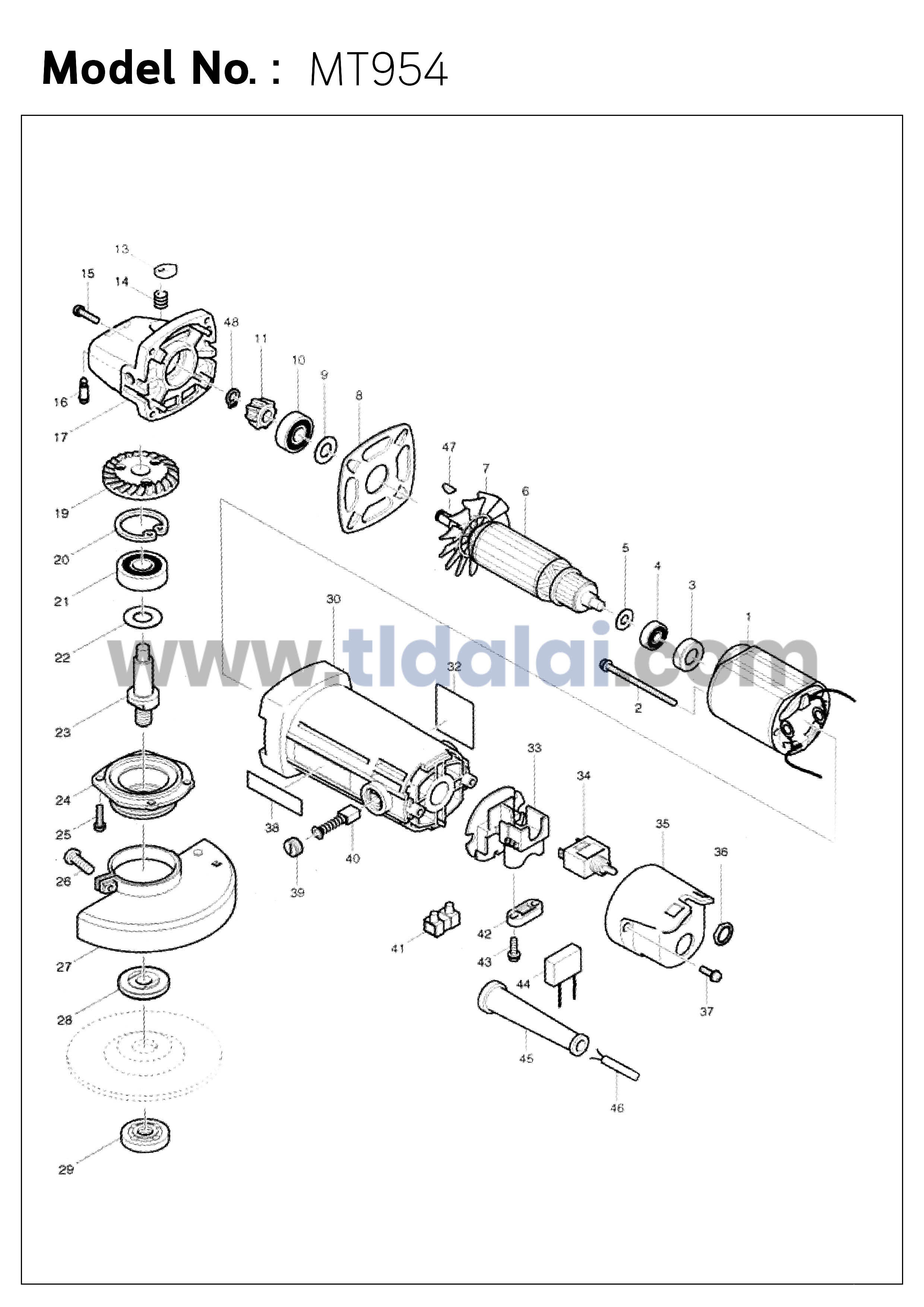 แหวนล็อคปลายทุ่น, ปริ๊น (แท้)# Maktec มาคเทค รุ่น MT954, MT111 เป็นต้น - Makita มากีต้า รุ่น M1100 เป็นต้น #48 (961003-8) (อะไหล่แท้100%)