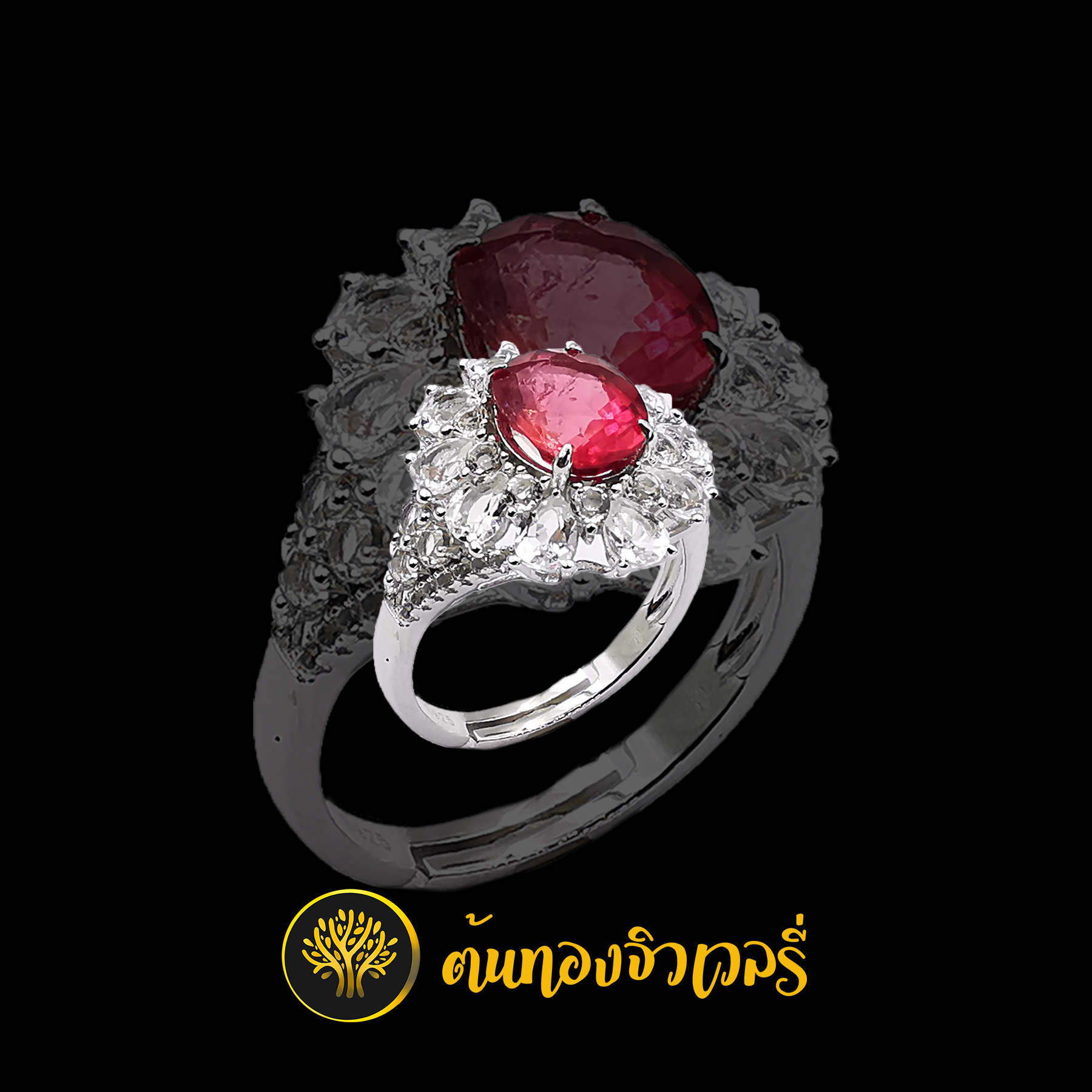 แหวนพลอยทับทิม เพชรล้อม งานสวยๆ พลอยเด่นๆครับ