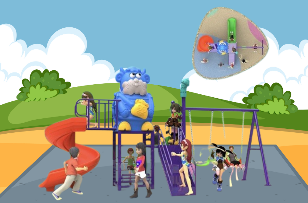 เครื่องเล่นสนามกลางแจ้ง ,ชุดเจ้าแกะลัคกี้สีฟ้า พร้อมชิงช้า เครื่องเล่นสนามปฐมวัย,ครุภัณฑ์สนามเด็กเล่น สพฐ โครงการโรงเรียนประชารัฐ playground,สไลเดอร์,ของเล่นเสริมพัฒนาการ,เครื่องเล่นสนาม, สนามเด็กเล่น
