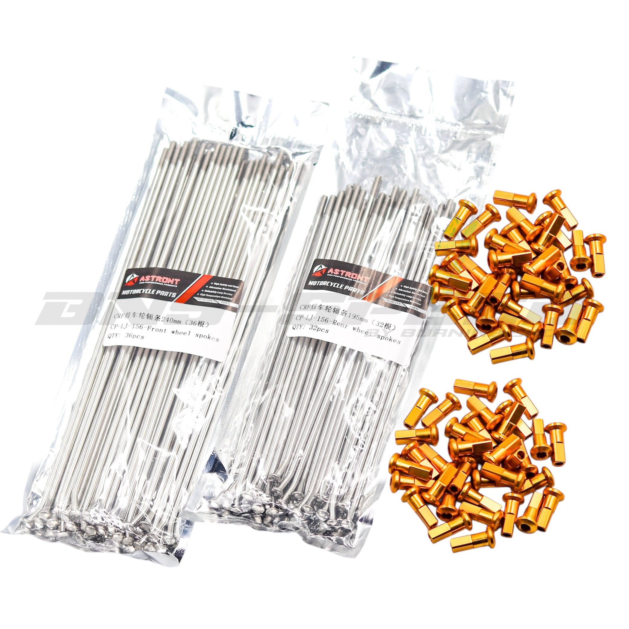 ซี่ Astront Stainless Spokes & Nipples Gold Set 21"/18" - CRF250/300L RALLY