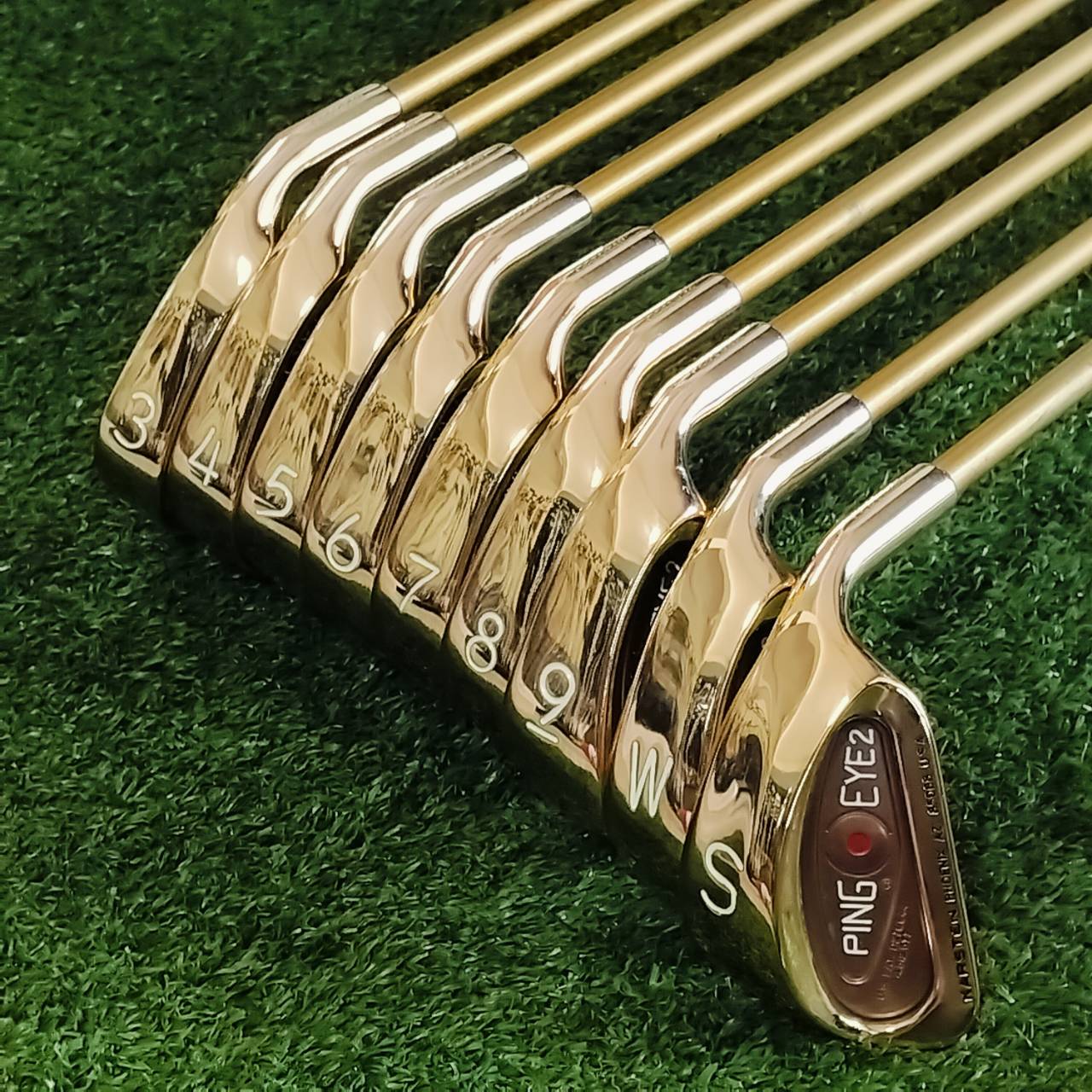 ชุดเหล็ก PING EYE2 ทองแดง!!! BECU BERYLLIUM COPPER ขัดให้แล้ว สวยจัดๆๆ ตอนราคาแพงมากๆ และหายากมากค่ะ ไม้กอล์ฟพรีเมี่ยมมือสอง ของแท้ By NakaraLuxurious