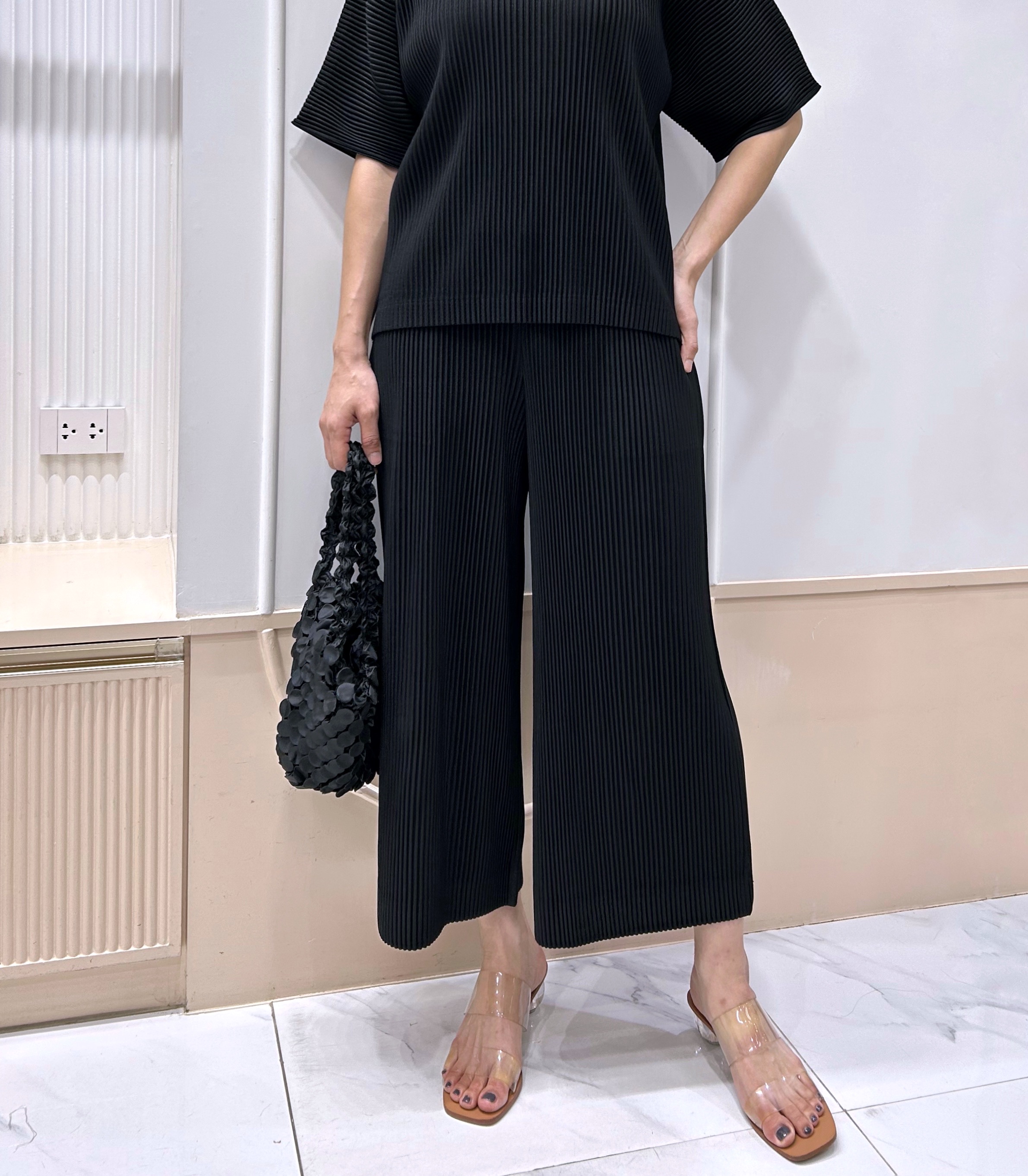 ยาว 34.5 นิ้ว 2MUAY รุ่น GM0733 กางเกงอัดพลีท THICK STRAIGHT PLEATED PANTS 8 สี FREE SIZE