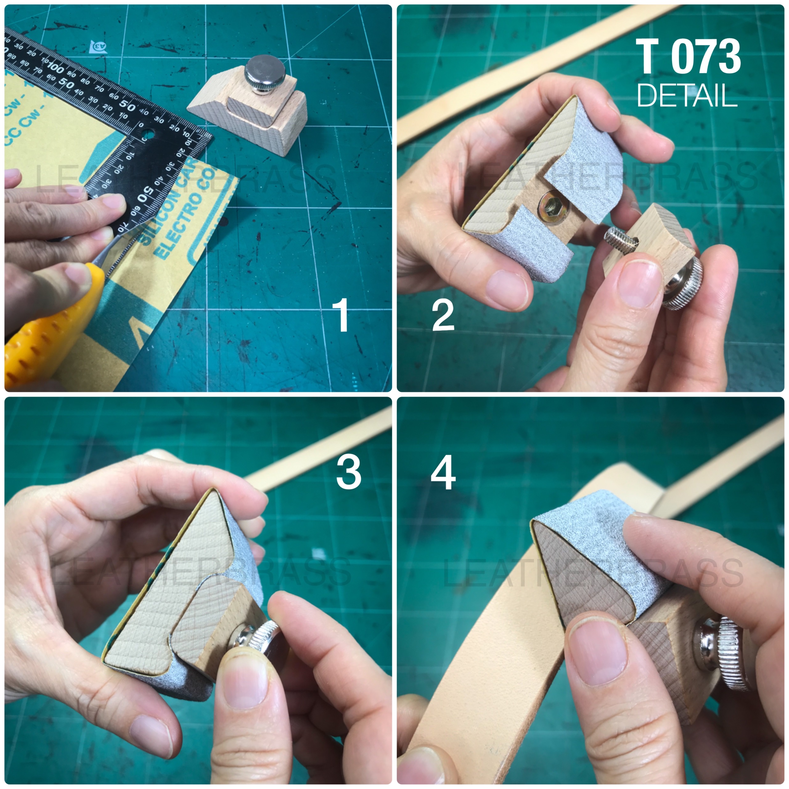 T073 อุปกรณ์จับขัดกระดาษทราย สามารถเปลี่ยนกระดาษทรายได้ #อุปกรณ์งานหนัง #leatherbrass