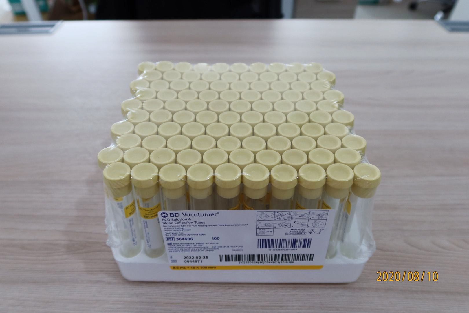 ACD Solution A Blood Coagulation Tube หลอดบรรจุสิ่งส่งตรวจ ขนาด 8.5 ml Size 16x100 mm., 100 Pcs./Pack