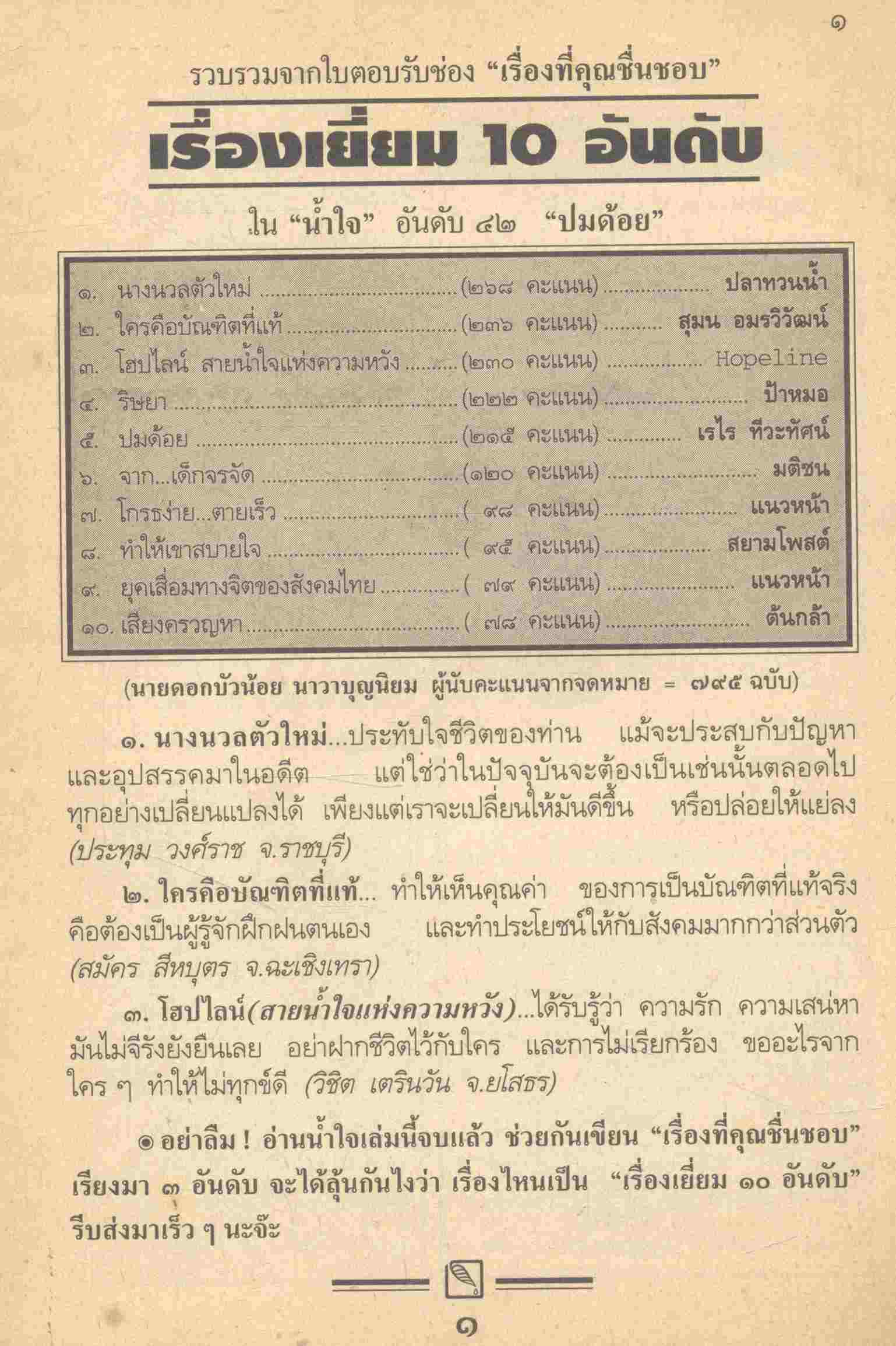 ผู้หญิงหลักสูญ น้ำใจ เพื่อนของคนรุ่นใหม่ ปีที่ ๕(๙) เล่มที่ ๒๓ (น.จ.๔๓) ม.ค.-ก.พ. ๒๕๓๗