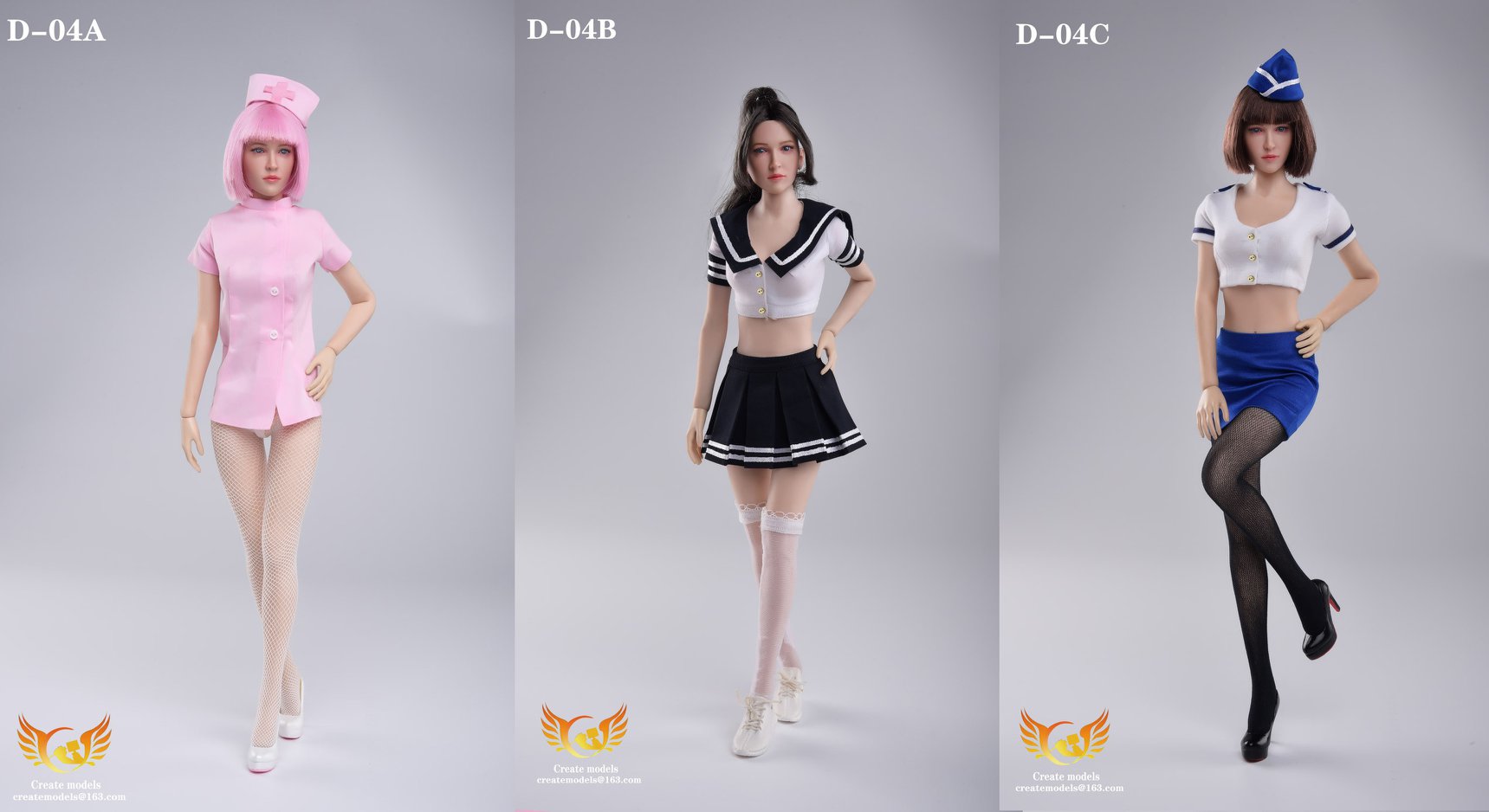 [สั่งจอง]Createmodels D-04A/B/C 1/6 : Sexy Costume suit