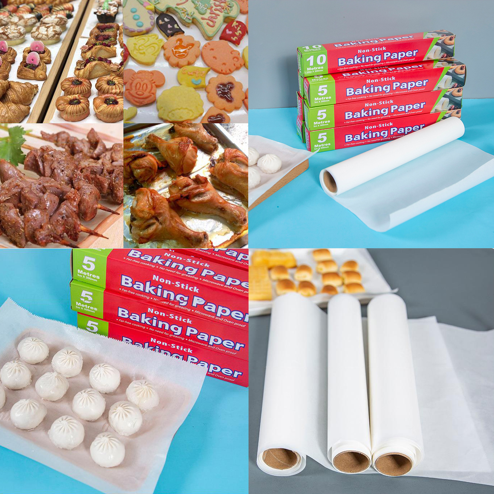 กระดาษรองถาดขนมอบ / กระดาษรองอาหาร 50pc มีหลายขนาด หลายลาย ไม่มีสายตกค้าง คุ้มค่า คุ้มราคา