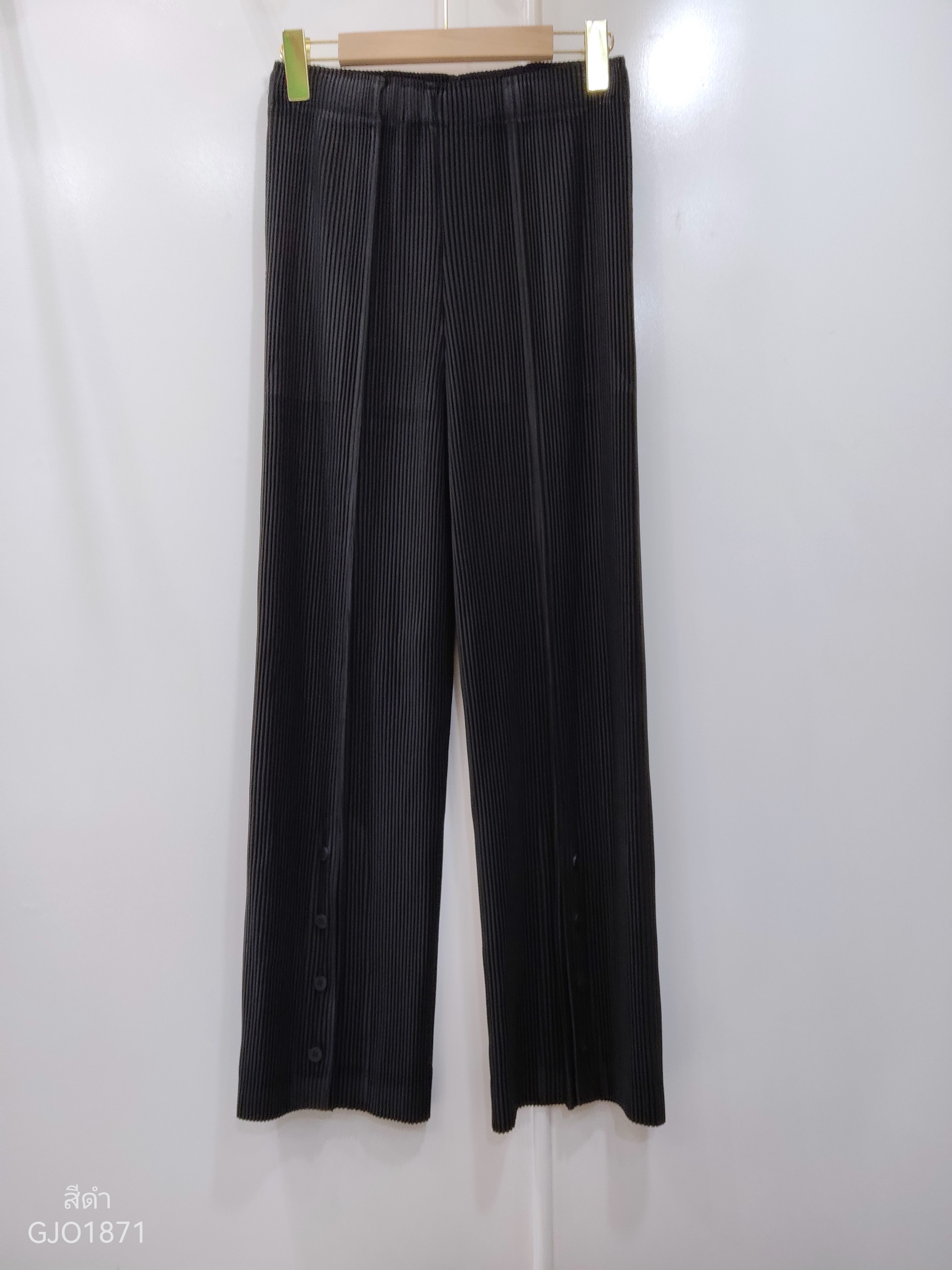 ยาว 38.5 นิ้ว 2MUAY รุ่น GJO1871 กางเกงพลีทคุณภาพ THICK STRAIGHT LEG SPIT FRONT PLEATED PANTS 10สี FREE SIZE