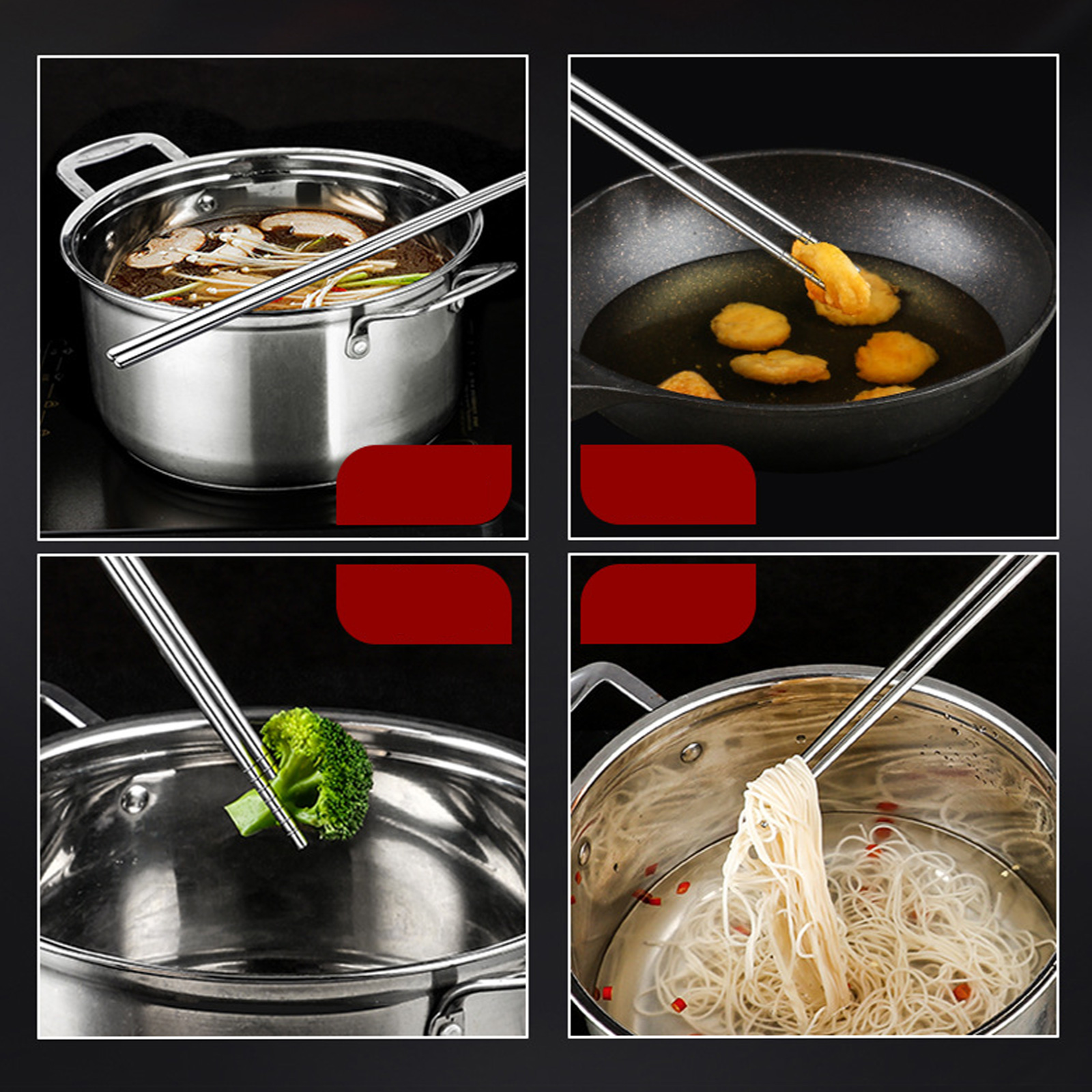 ตะเกียบ ยาว 36cm สแตนเลส304 มี2ขนาด รอบวง 5mm / 7mm เกรดอาหาร ดีไซน์สวยงาม น้ำหนักเบา ทนทาน ปลอดภัย