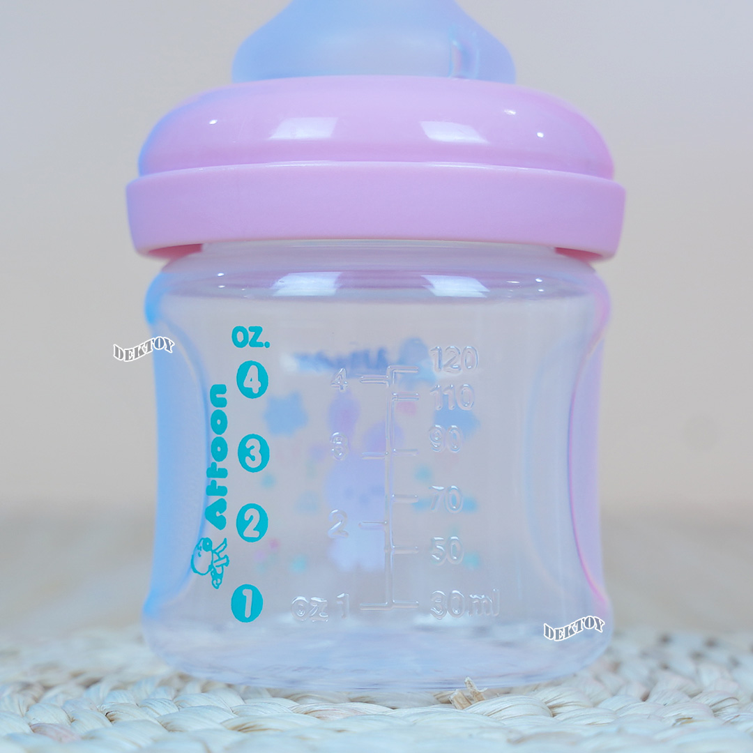 แพ็ค3ขวด Attoon ขวดนมแอทตูน คอแคบ,คอกว้าง พร้อมจุก Antichoke ไม่ดูดไม่ไหล ขนาด4ออนซ์/5ออนซ์/8ออนซ์ และ9ออนซ์