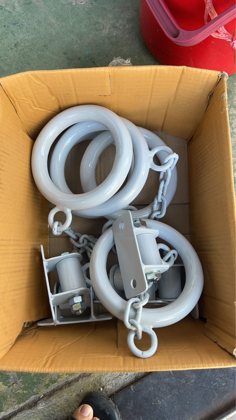 อะไหล่ห่วงโหนพร้อมโซ่ ขนาดห่วง 17 ซม. ความยาวโซ่ 20 ซม. อะไหล่เครื่องเล่นสนาม ห่วงพร้อมโซ่ ตะขอ โซ่ พร้อมส่ง