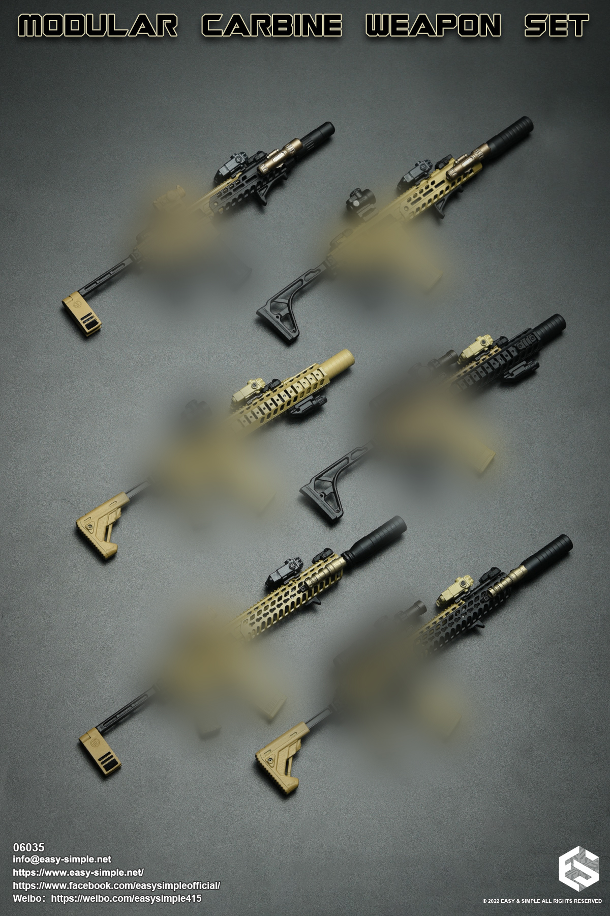 [สั่งจอง]Easy&Simple 06035 1/6 Scale Modular Carbine Weapon Set