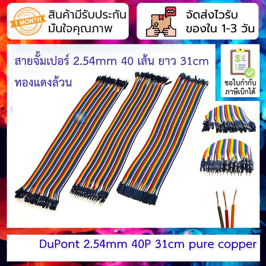 Dupont Jumper 40P color wire 31cm pure copper [male-male, male-female, female-female]