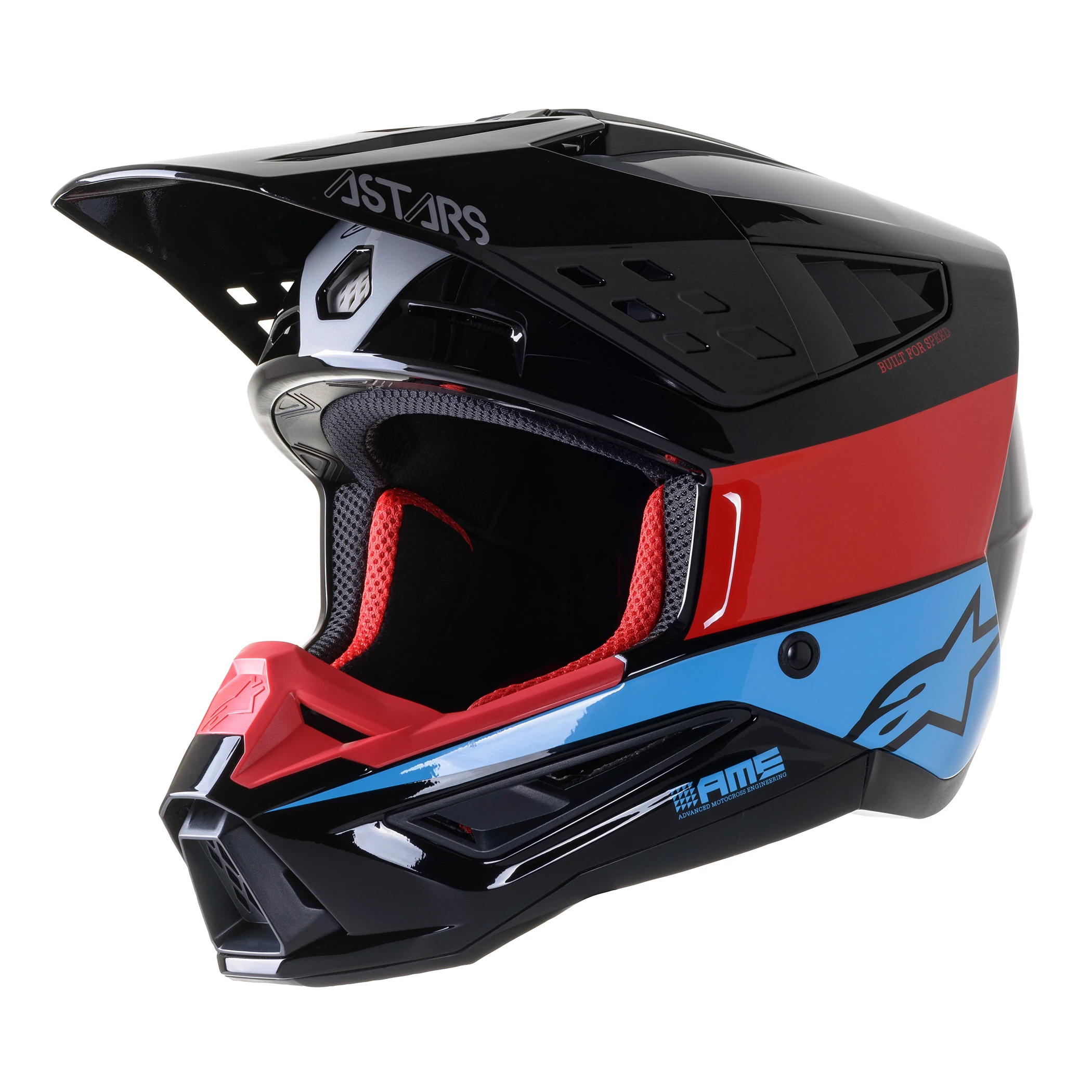 หมวก Alpinestars Supertech SM5 BOND Helmet - Black Red Cyan Glossy