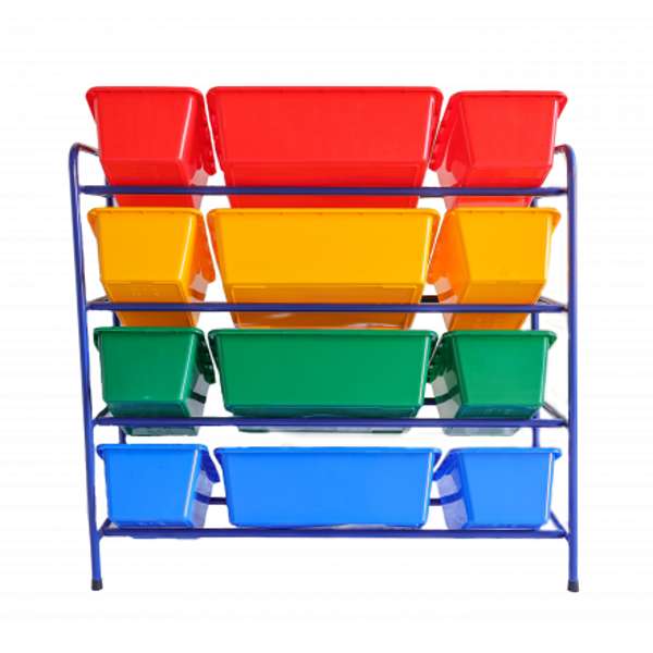 ชุดถาดเก็บของโทนสีฟ้า โครงเหล็ก,ของเล่นเสริมพัฒนาการ, ของเล่นเด็กอนุบาล, สื่อการสอนเด็กอนุบาลมเฟอร์นิเจอร์เด็ก,ชั้นวาง พร้อมส่ง