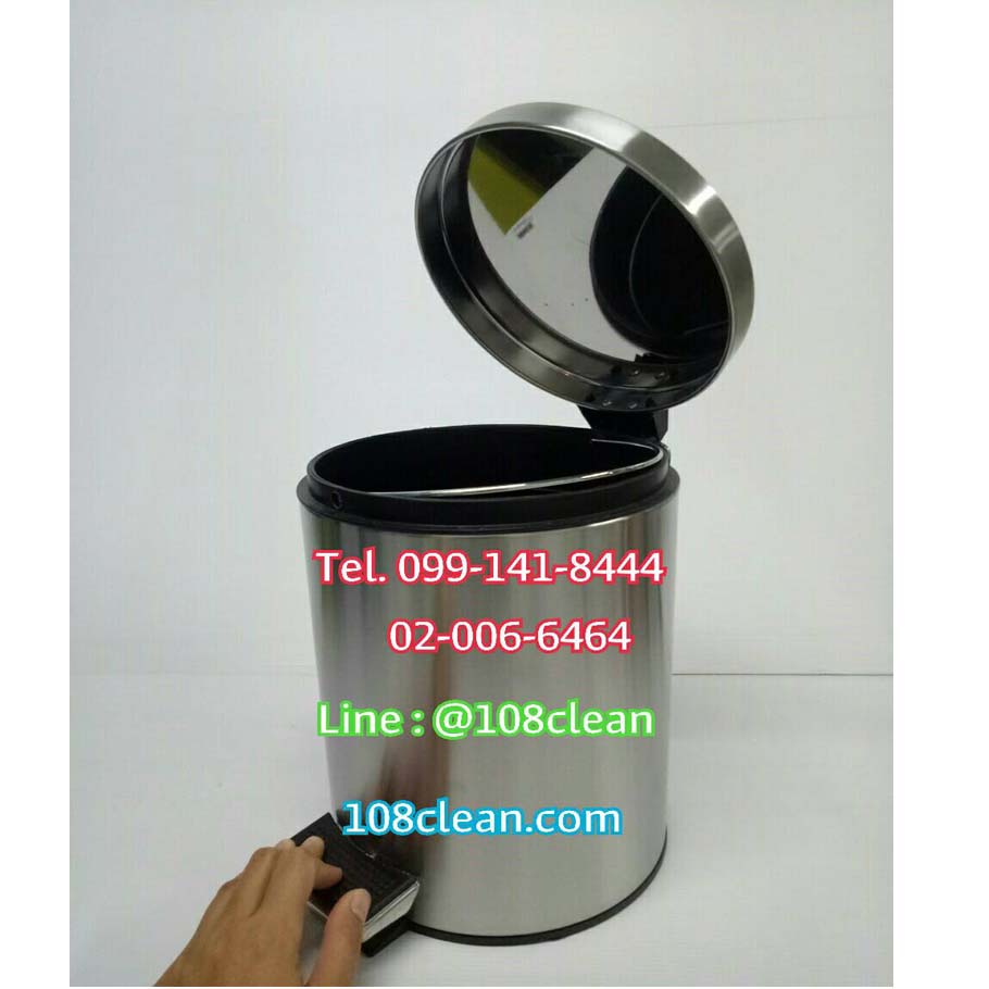 ถังขยะสแตนเลส เท้าเหยียบทรงกลม 5 ลิตร
