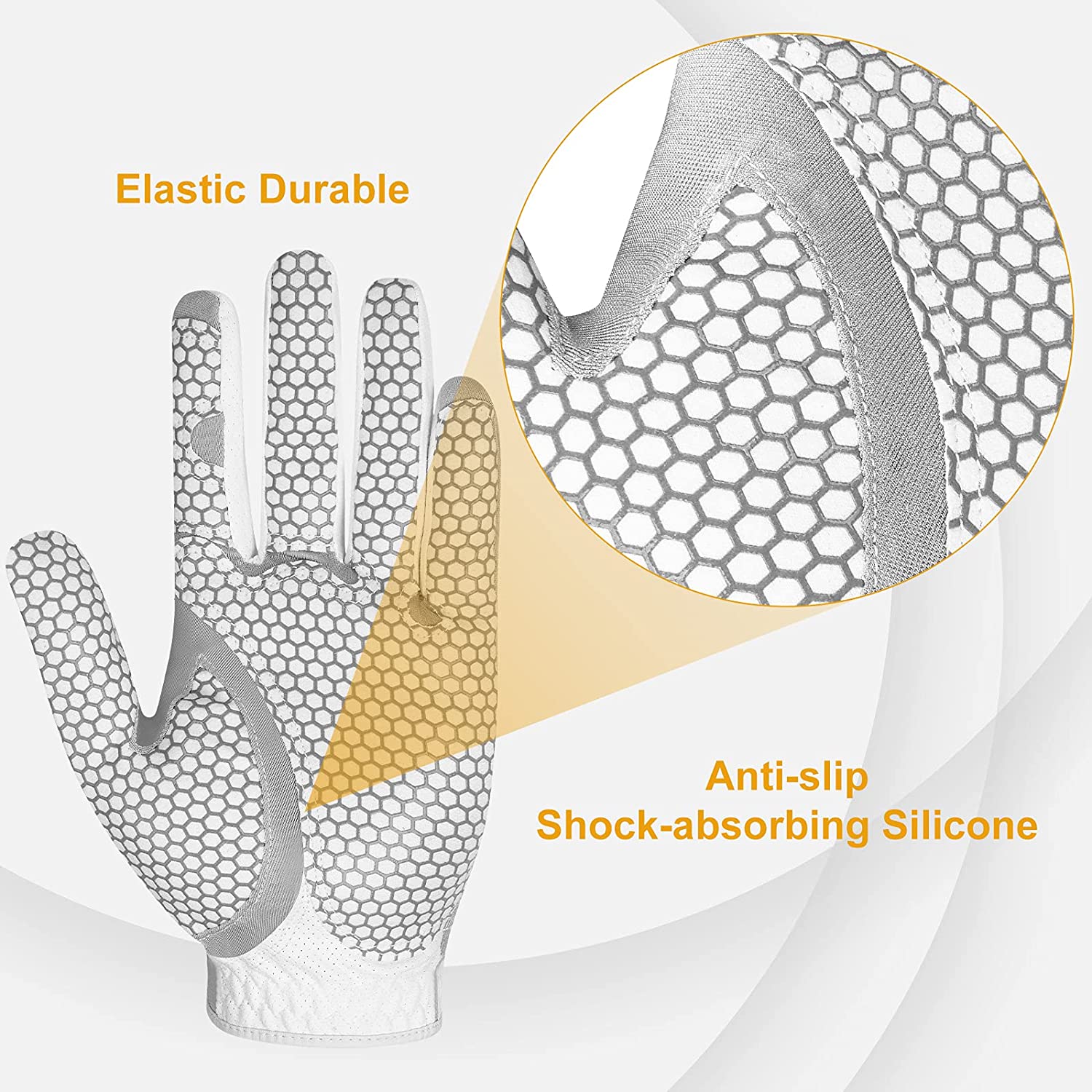 ถุงมือกอล์ฟมหัศจรรย์ WOSOFE ฝ่ามือซิลิโคนสุดหนึบ!!! เนื้อผ้าไลคร่า นาโนเทคโนโลยีจากเกาหลี ลงเครื่องซักได้