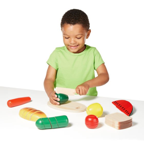 ชุดเล่นหั่นอาหาร มีเวลโคร่ตีนตุ๊กแกพร้อมมีด & ถาดไม้ Melissa & Doug Cutting Food รุ่น 0487 ของเล่นเสริมพัฒนาการเด็ก
