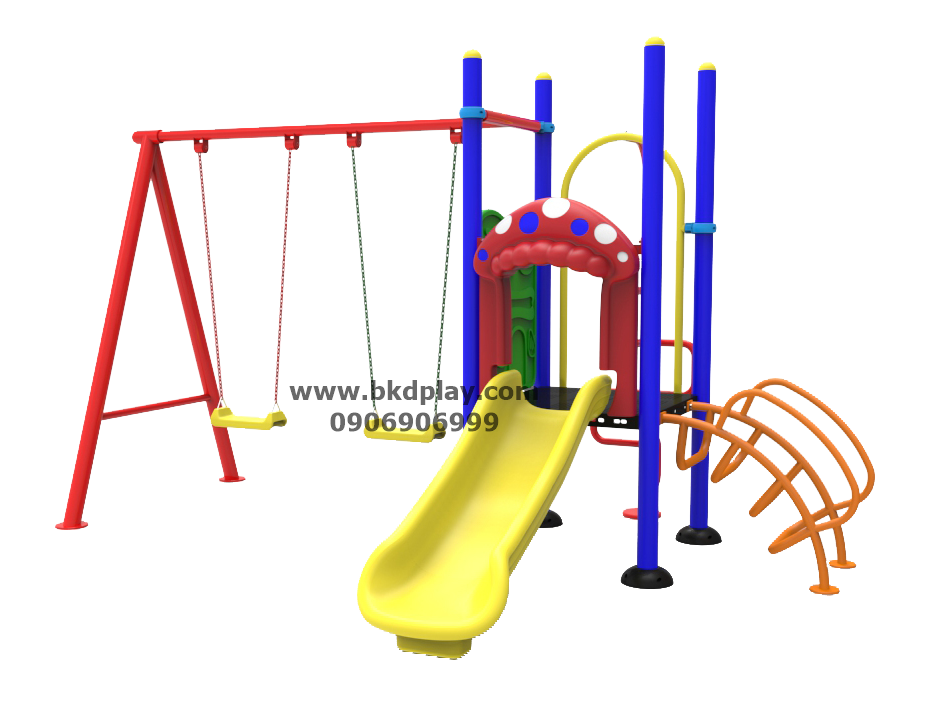 ชุดหอสไลด์-ปีนป่าย 8 เครื่องเล่นสนามเหล็ก เครื่องเล่นสนามกลางแจ้ง ของเล่น สั่งผลิต 10-20 วัน ขนาด 280x380x200 ซม.