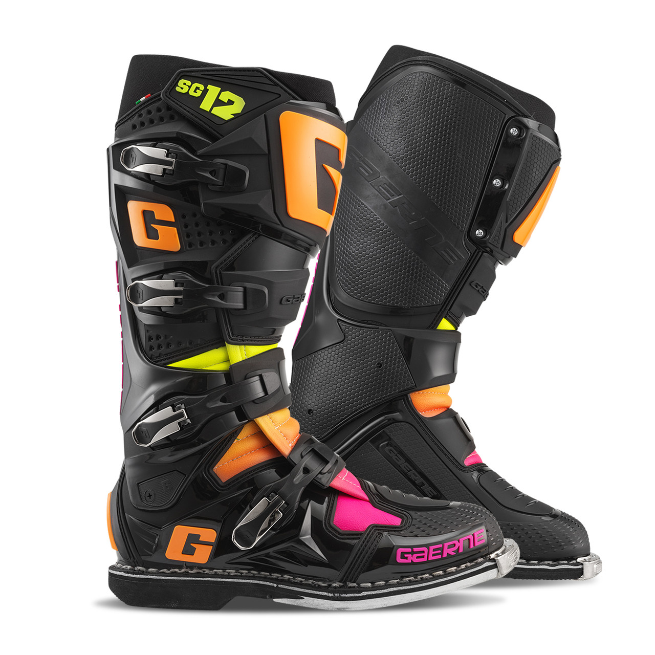 รองเท้า Gaerne MX Boots SG12 Black/Orange/Pink LE