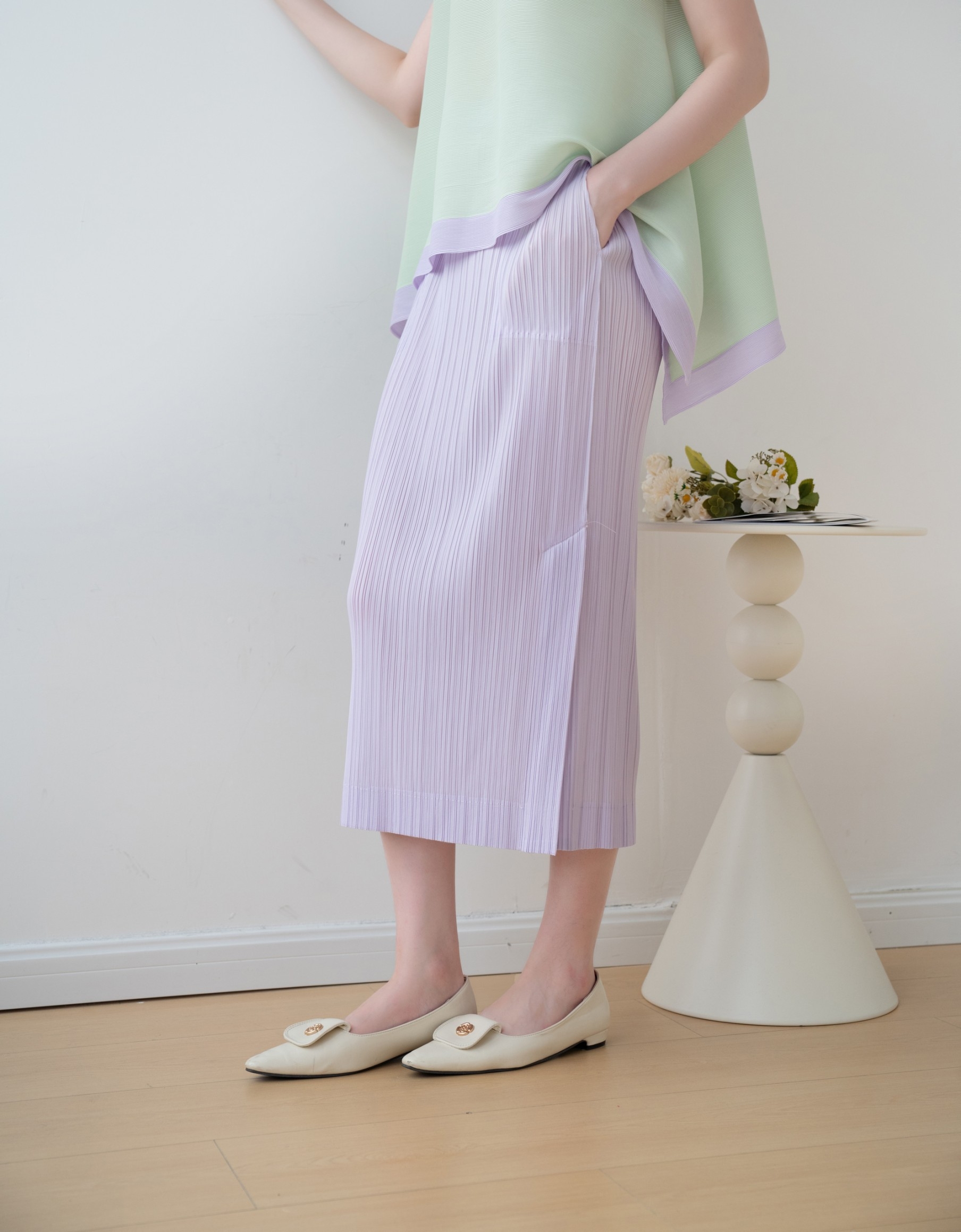 ยาว 32นิ้ว! 2MUAY รุ่น GJO7127 กระโปรงผู้หญิง กระโปรงอัดพลีทคุณภาพ 12สี FREE SIZE SIMPLY PLEATED SKIRT