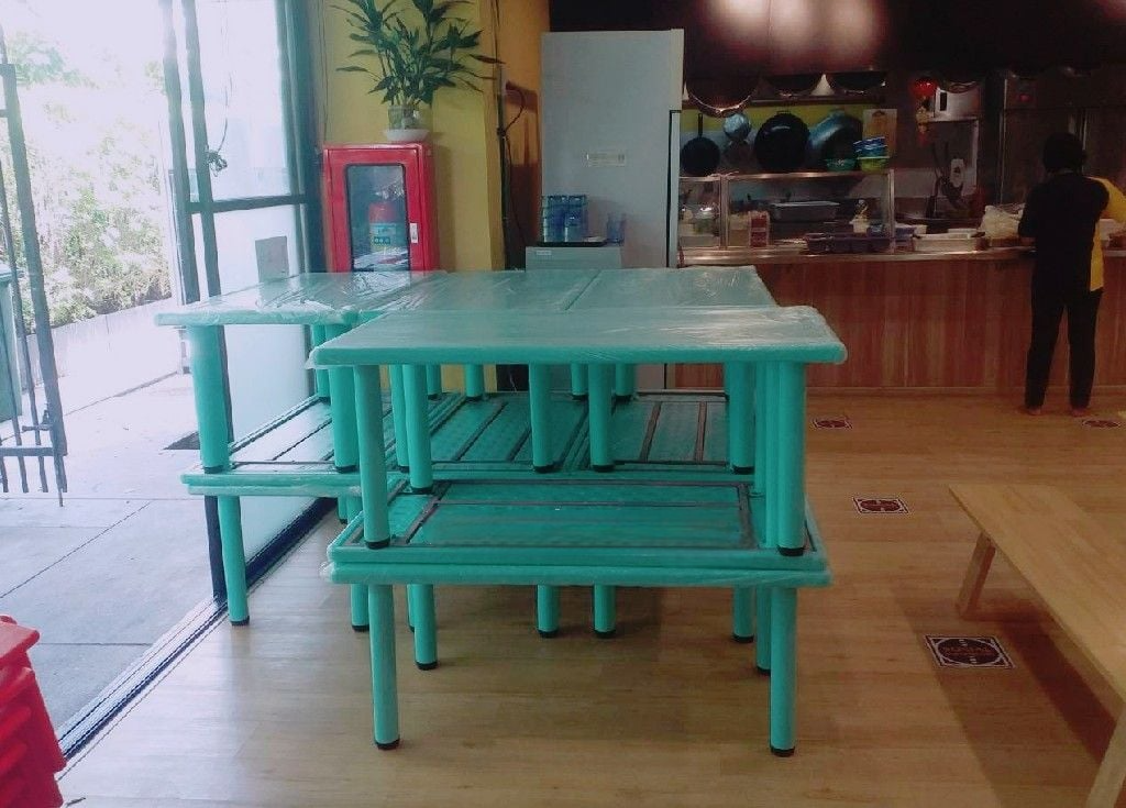 โต๊ะนักเรียน,โต๊ะเขียนหนังสือเด็ก,โต๊ะเรียน, โต๊ะสี่เหลี่ยมผืนผ้า พลาสติก ปรับระดับได้ ราคาโรงงาน พร้อมส่ง