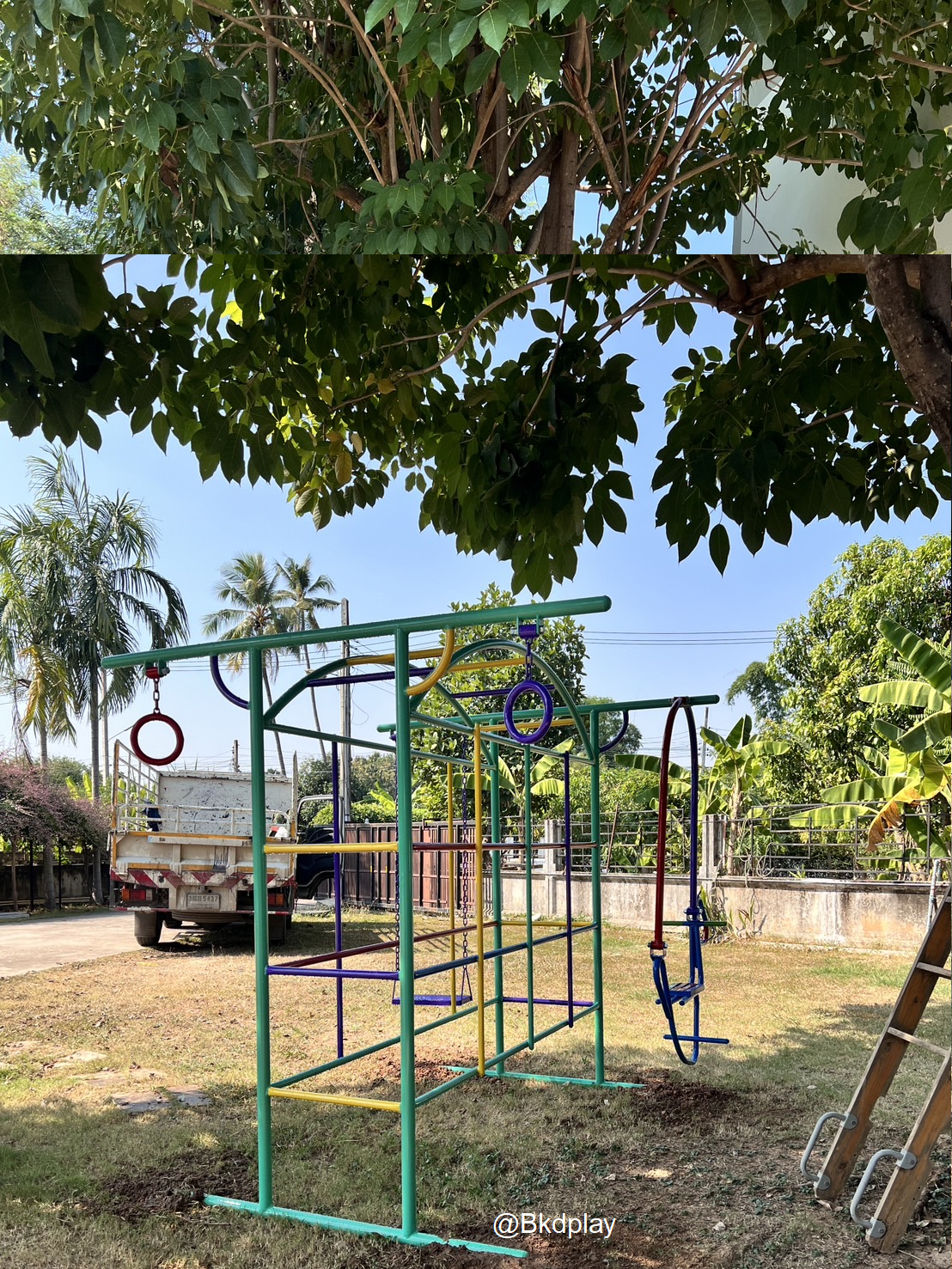 เครื่องเล่นสนามกลางแจ้ง เครื่องเล่นสนามเหล็ก ชุดชิงช้าปีนป่ายม้าโยก OutdoorPlayground, ราคาโรงงาน สั่งผลิต 10-20 วัน