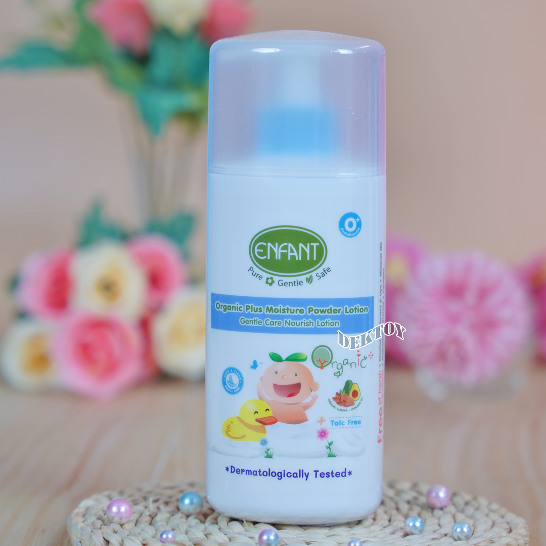Enfant อองฟองต์ แป้งเด็กเนื้อโลชั่น Oganic plus Moisture Powder Lotion ใช้ได้ตั้งแต่แรกเกิด 250มล.