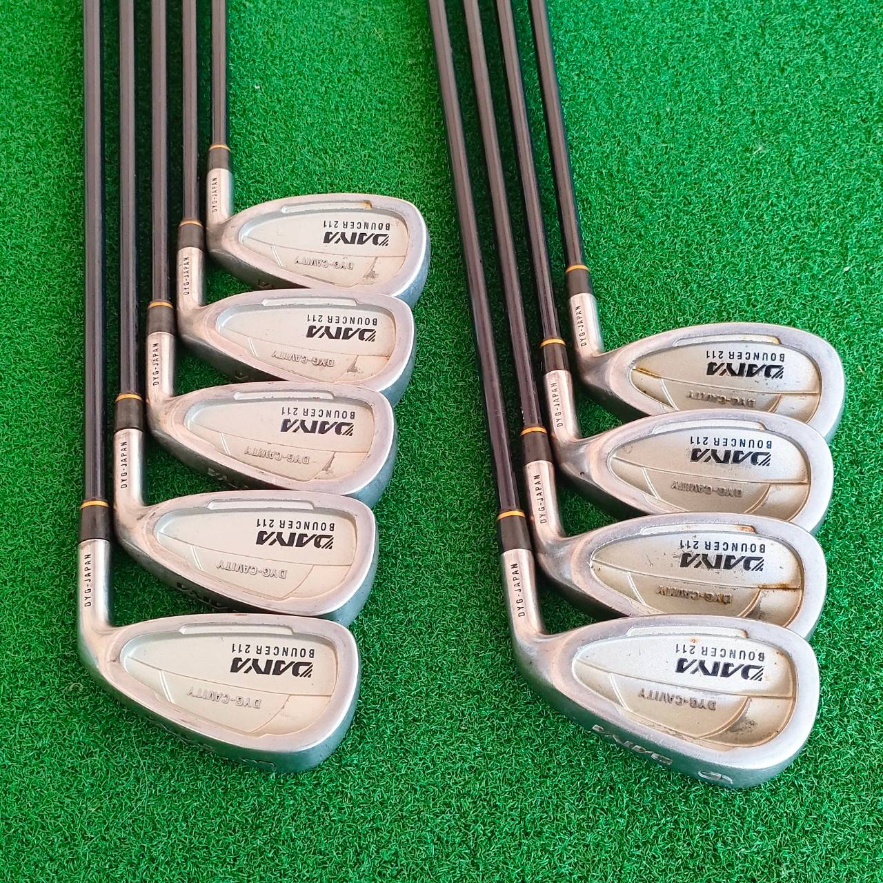 ชุดเหล็ก DAIYA BOUNCER 211 มีเหล็ก 3-9 PW AW SW ก้าน BOUNCER FLEX R ผลิตจากประเทศญี่ปุ่น ก้านกริพเดิมสวย CAVITY ลึก ตีง่าย ตีไกล ก้านกราไฟต์ เบาสบาย