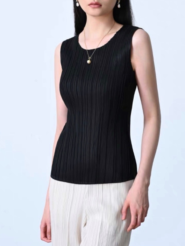 2MUAY BASIC รุ่น GJO7981 เสื้ออัดพลีทงานคุณภาพ BASIC ROUND NECK PLEATED TOP 20สี FREE SIZE