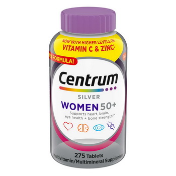 Centrum Silver Women Multivitamin 275 เม็ด สูตรครบถ้วน สำหรับผู้หญิง 50 ขึ้นไป ทานวันละ 1 เม็ด