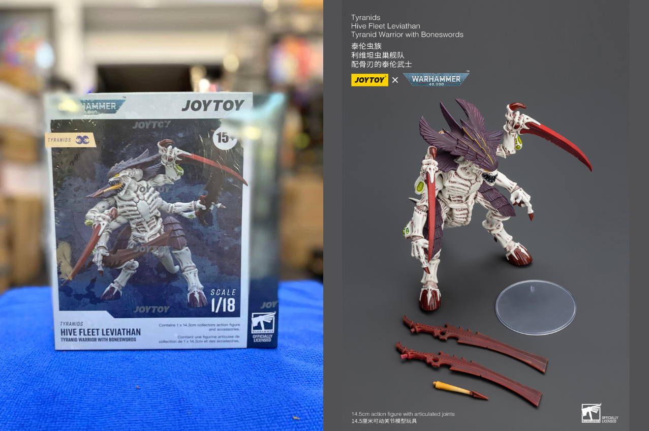 [พร้อมส่ง] "Joytoy 1/18 Reissue - JT7004 1/18 : Tyranids Hive Fleet Leviathan Tyranid Warrior with Boneswords "