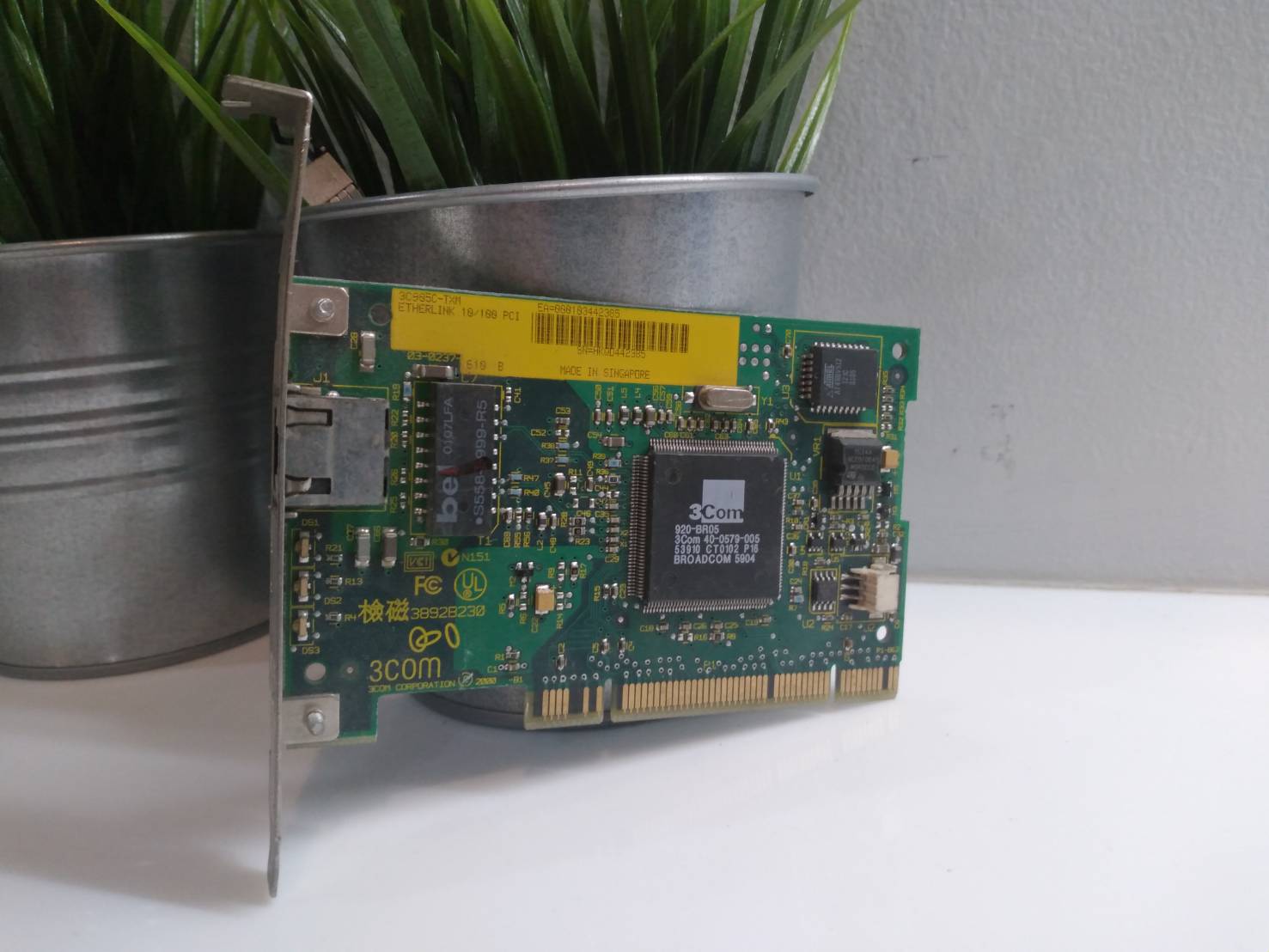 3Com 920-BR05 40-0579-005 3969 CT9952 P16 Ethernet Card BROADCOM 5904 1999 year