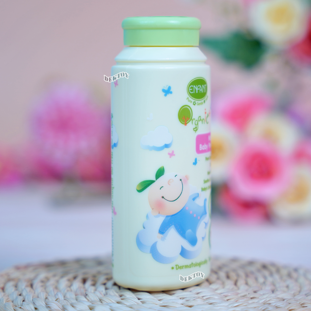 Enfant อองฟองต์ แป้งเด็กสูตรธรรมชาติ ORGANIC PLUS NATURAL BABY POWDER ใช้ได้ตั้งแต่แรกเกิด 80 กรัม