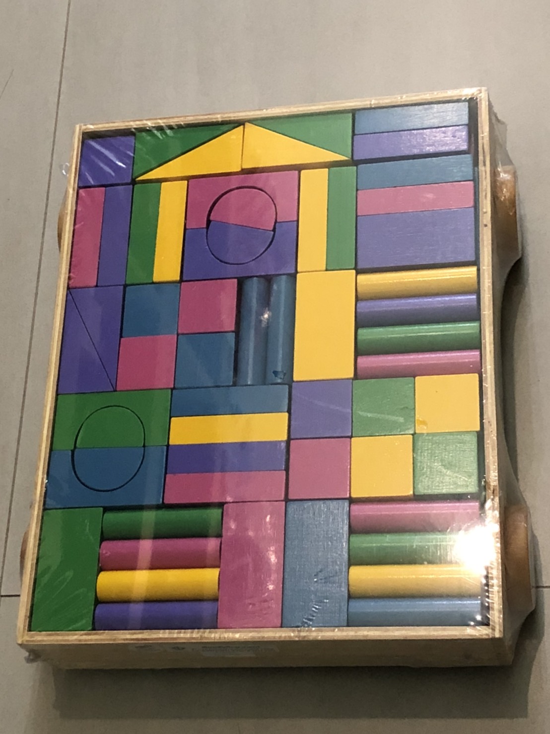 รถลากบล็อก บล็อคไม้ 105 ชิ้น (ทำสี) , ของเล่นไม้, ของเล่นเสริมพัฒนาการ, ของเล่นเด็กอนุบาล, สื่อการสอนเด็กอนุบาล