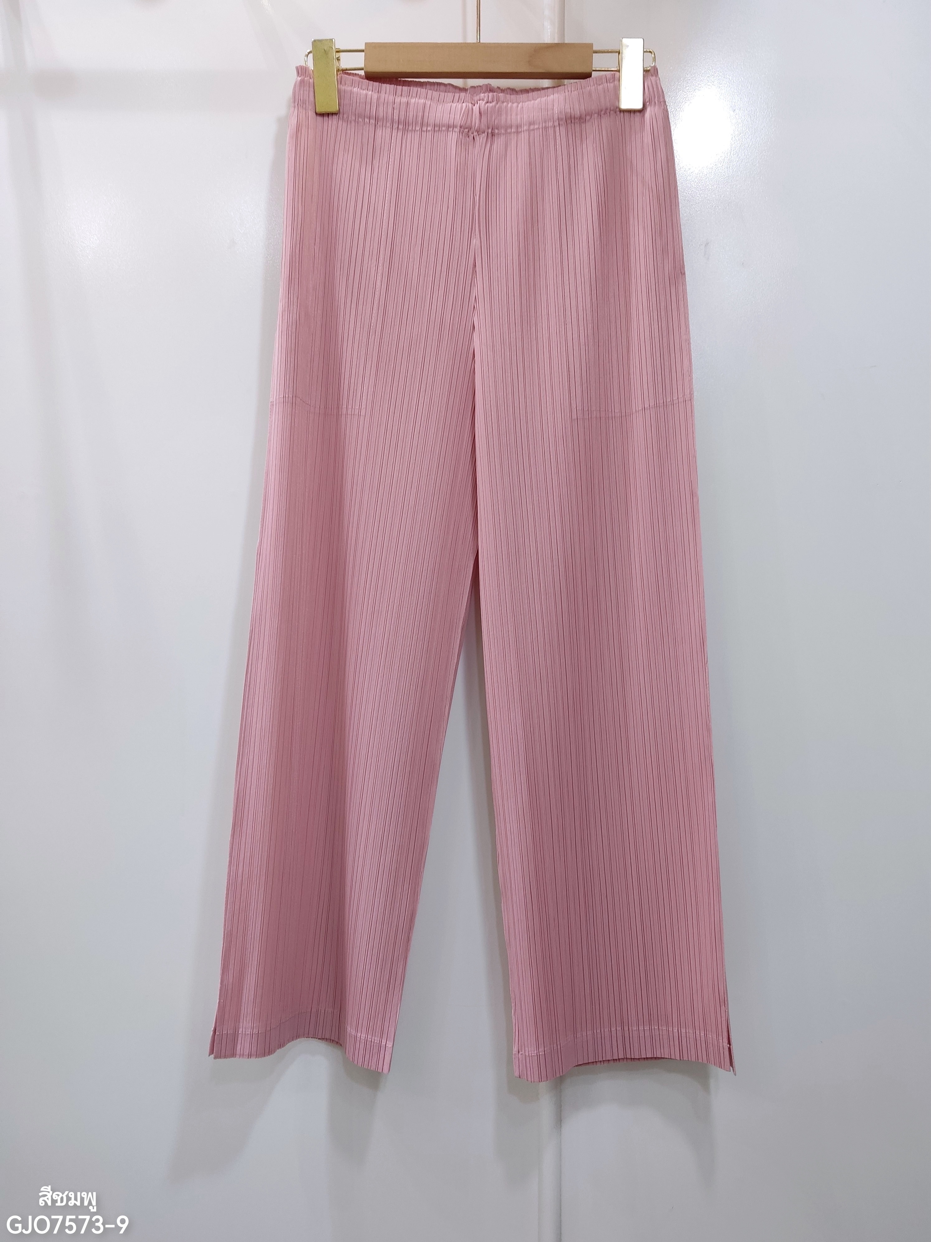 ยาว34นิ้ว! 2MUAY BASIC รุ่น GJO7573 กางเกงอัดพลีทคุณภาพ STRAIGHT PLEAT PANT 12สี FREE SIZE