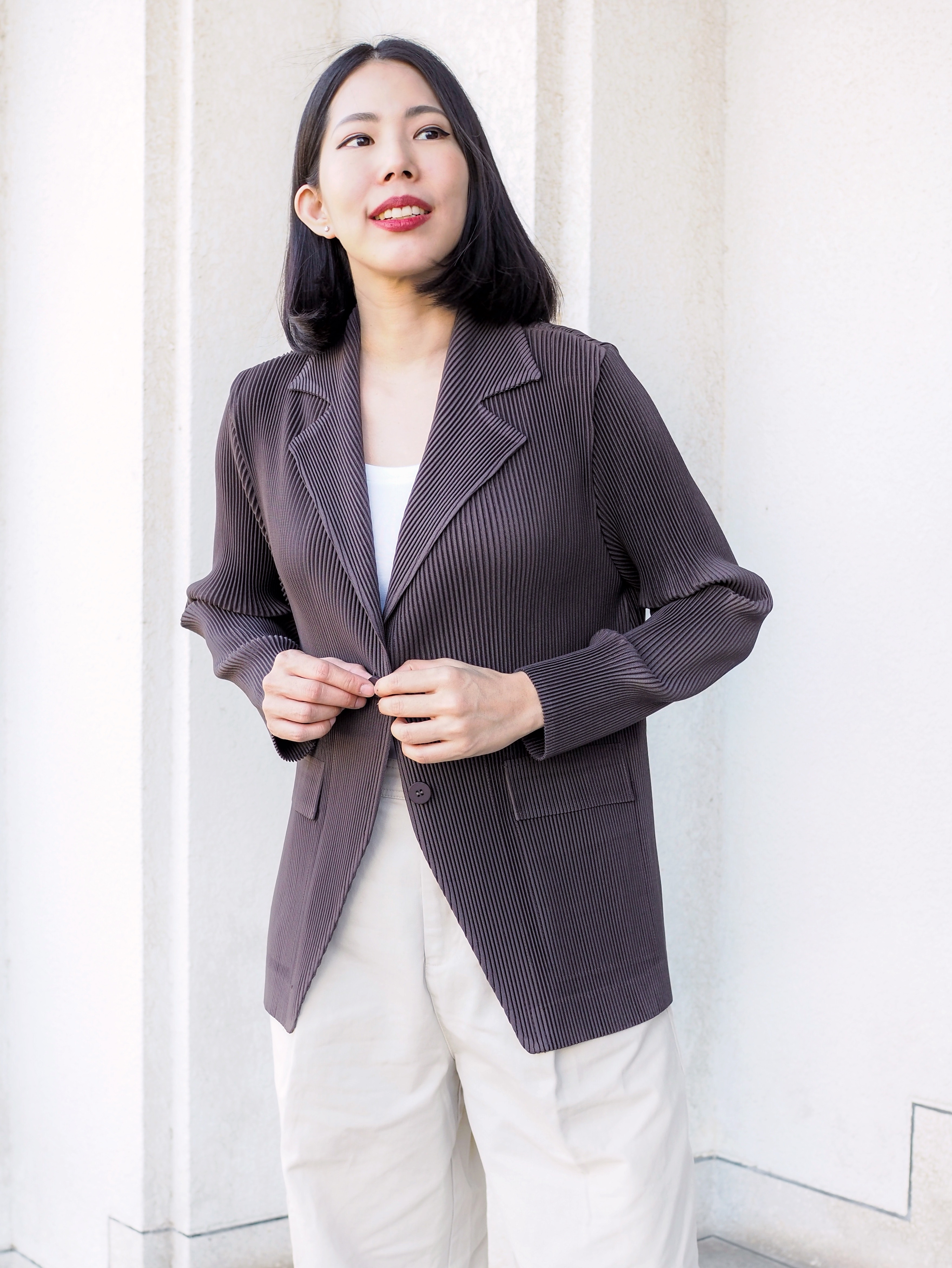 เพิ่มสีใหม่!! 2MUAY รุ่น GJO5131-9 เสื้อคลุมพลีทคุณภาพ THICK V NECK LONG SLEEVE PLEATED CARDIGAN 10 สี FREE SIZE