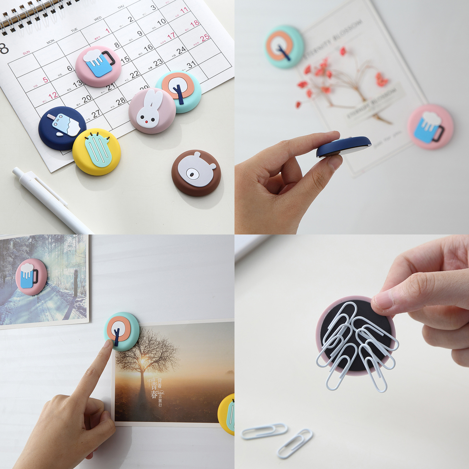 แม็กเน็ตติดตู้เย็น แม็คเน็ต ลายการ์ตูน น่ารัก ซิลิโคน แผ่นแม่เหล็ก