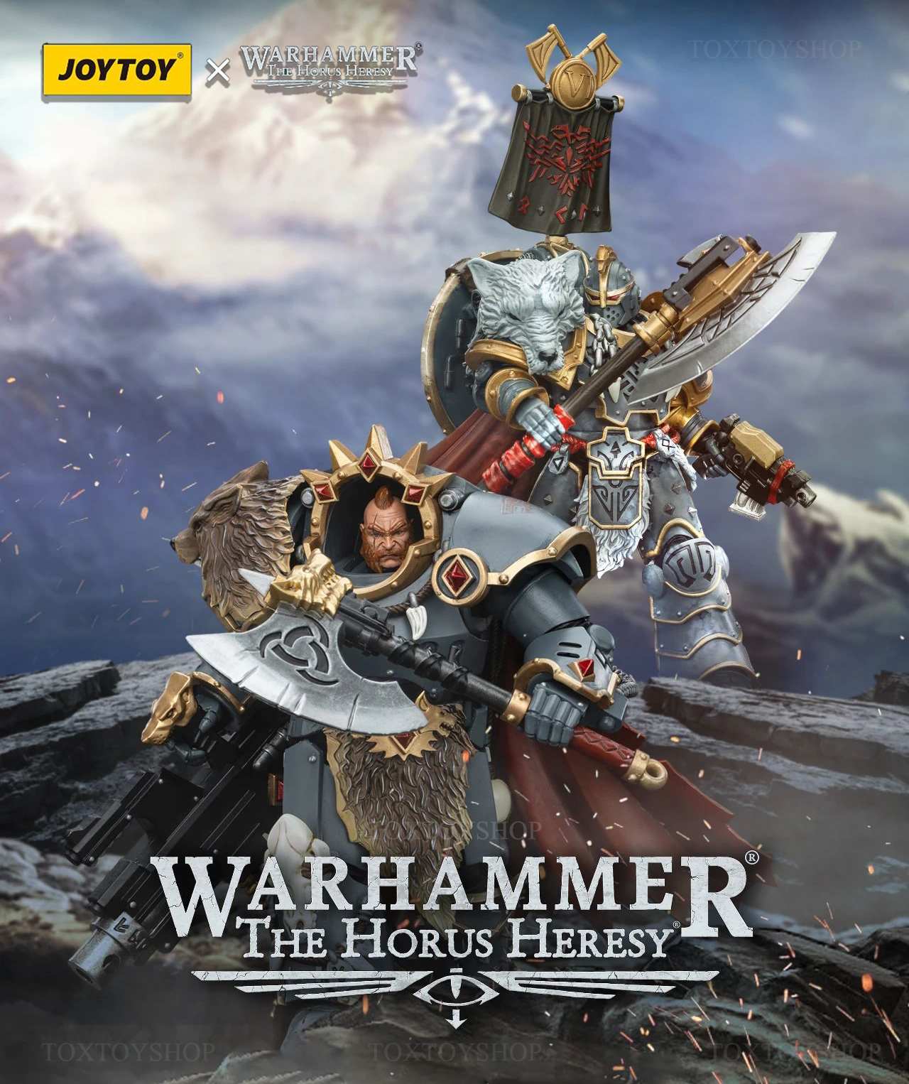 [สั่งจอง] Joytoy 1/18 : Space Wolves - JT00133 : Legion Praetor with Power Axe and Combat Shield