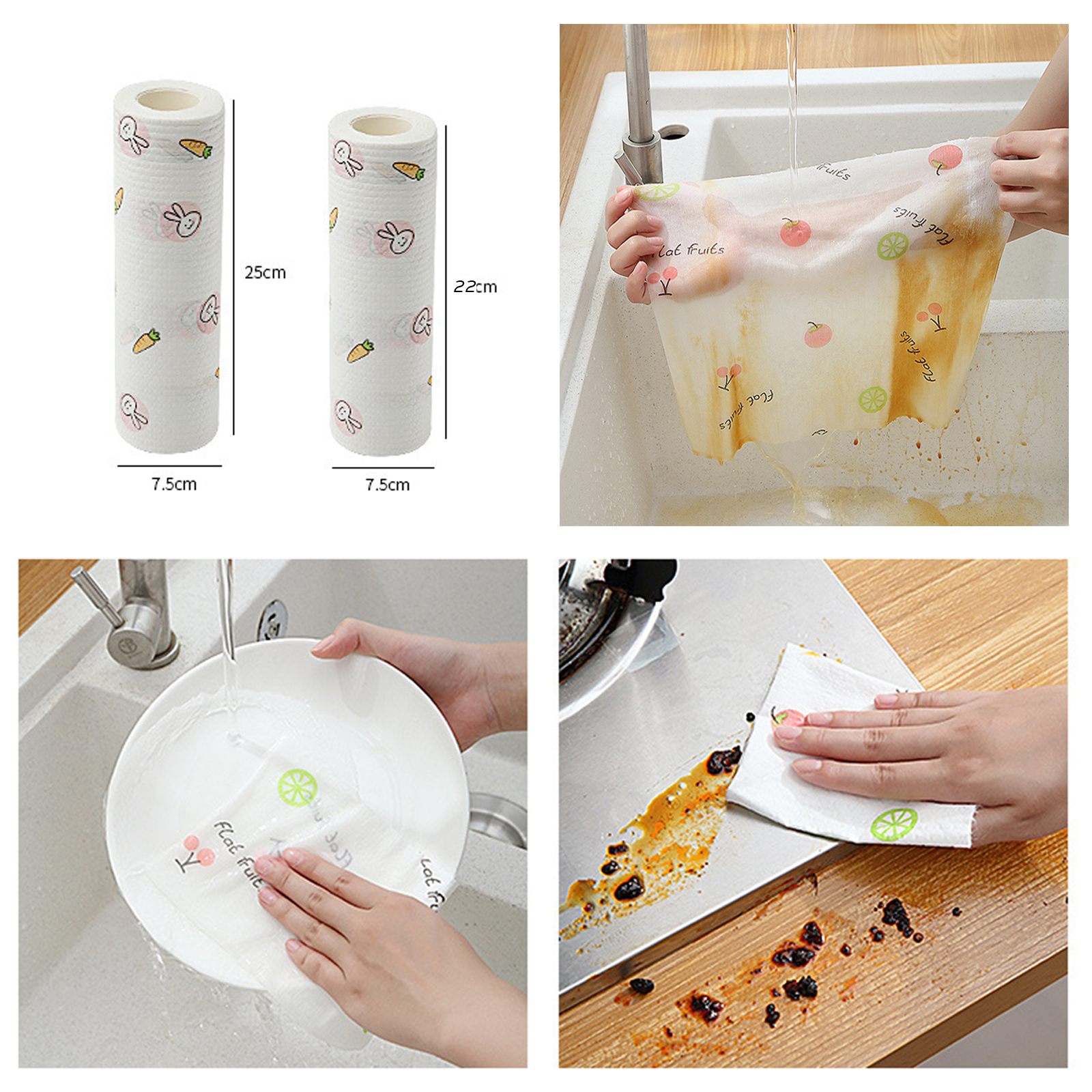 🔥Sale ลดราคา🔥 ผ้าทิชชู่ครัว ทิชชู่ใช้ในครัว ซึมซับได้ง่าย ใช้แล้วสามารถนำกลับมาซักได้ มีให้เลือก หลายขนาด หลายสี