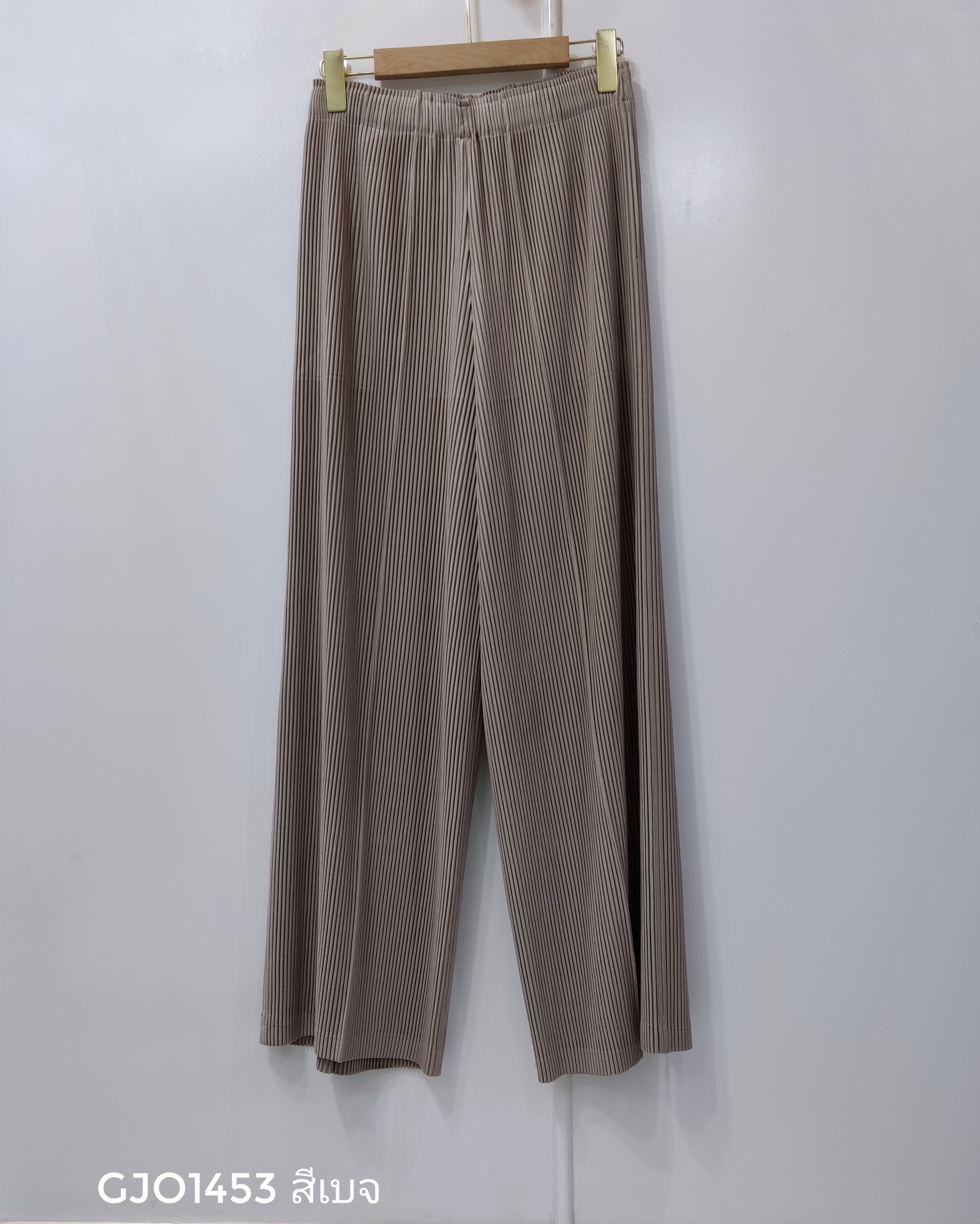 ยาว 39นิ้ว 2MUAY รุ่น GJO1453 กางเกงพลีทคุณภาพ THICK STRAIGHT LEG PLEATED PANTS 5สี FREE SIZE