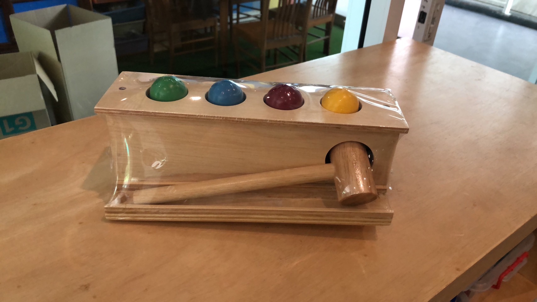 ค้อนตอกลูกกลิ้ง , ของเล่นไม้, ของเล่นเสริมพัฒนาการ, ของเล่นเด็กอนุบาล, สื่อการสอนเด็กอนุบาล วัสดุและสี ปลอดภัยต่อเด็ก มีมาตรฐาน มอก. ตามที่ สพฐ. กำหนด